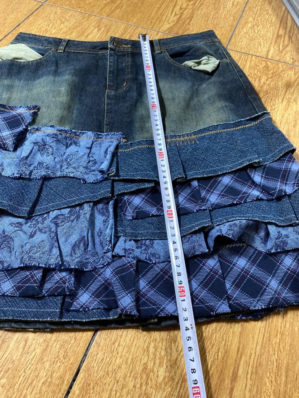 Vintage Y2K Bondage Zip Denim Maxi Mini Skirt Size 30" / US 8 / IT 44 - 17 Thumbnail