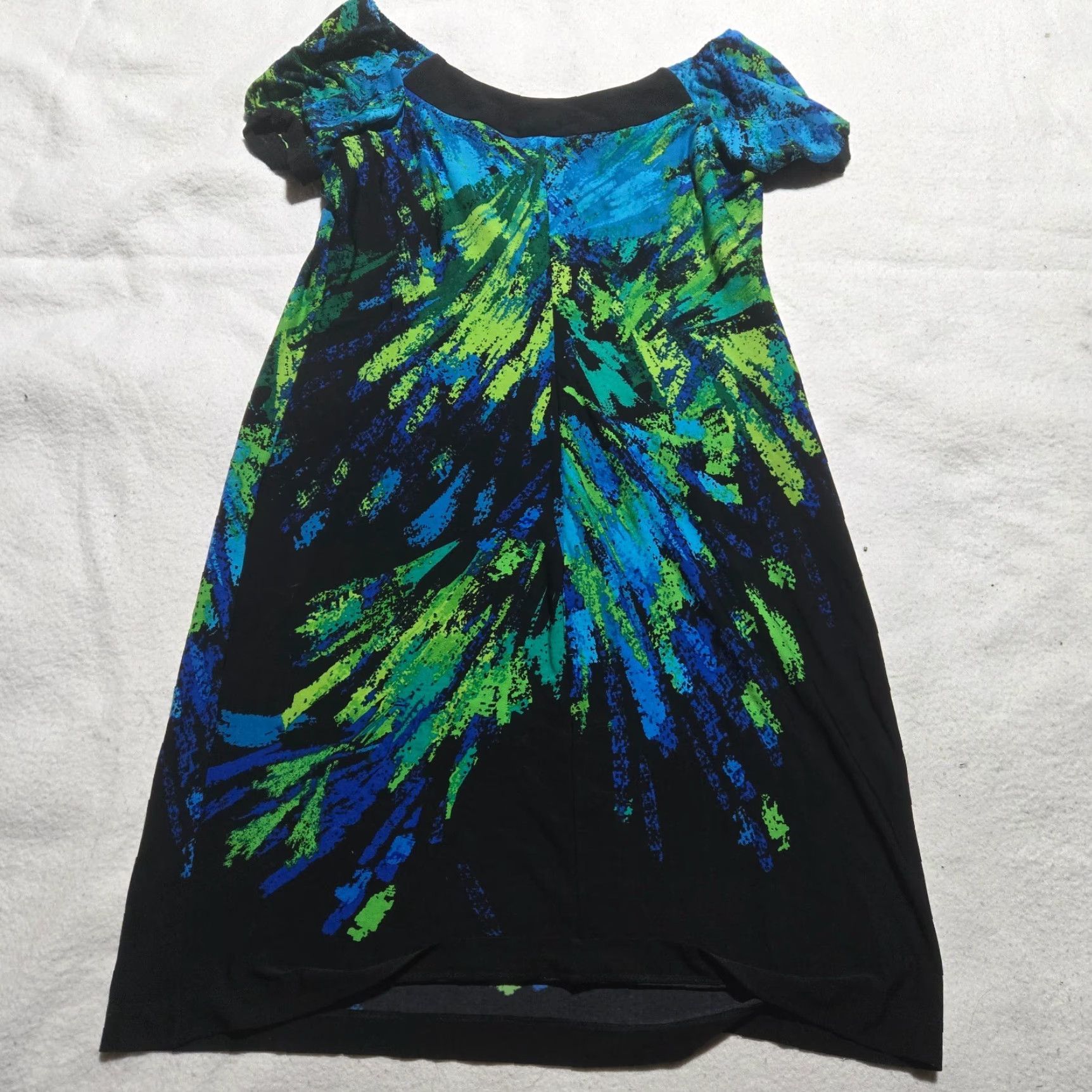 Vintage Robbie Bee Dress Sleeveless Shirt Top Women's Size 10 Peacock Design Green Knee Length Casual Dress Size L / US 10 / IT 46 - 6 Thumbnail