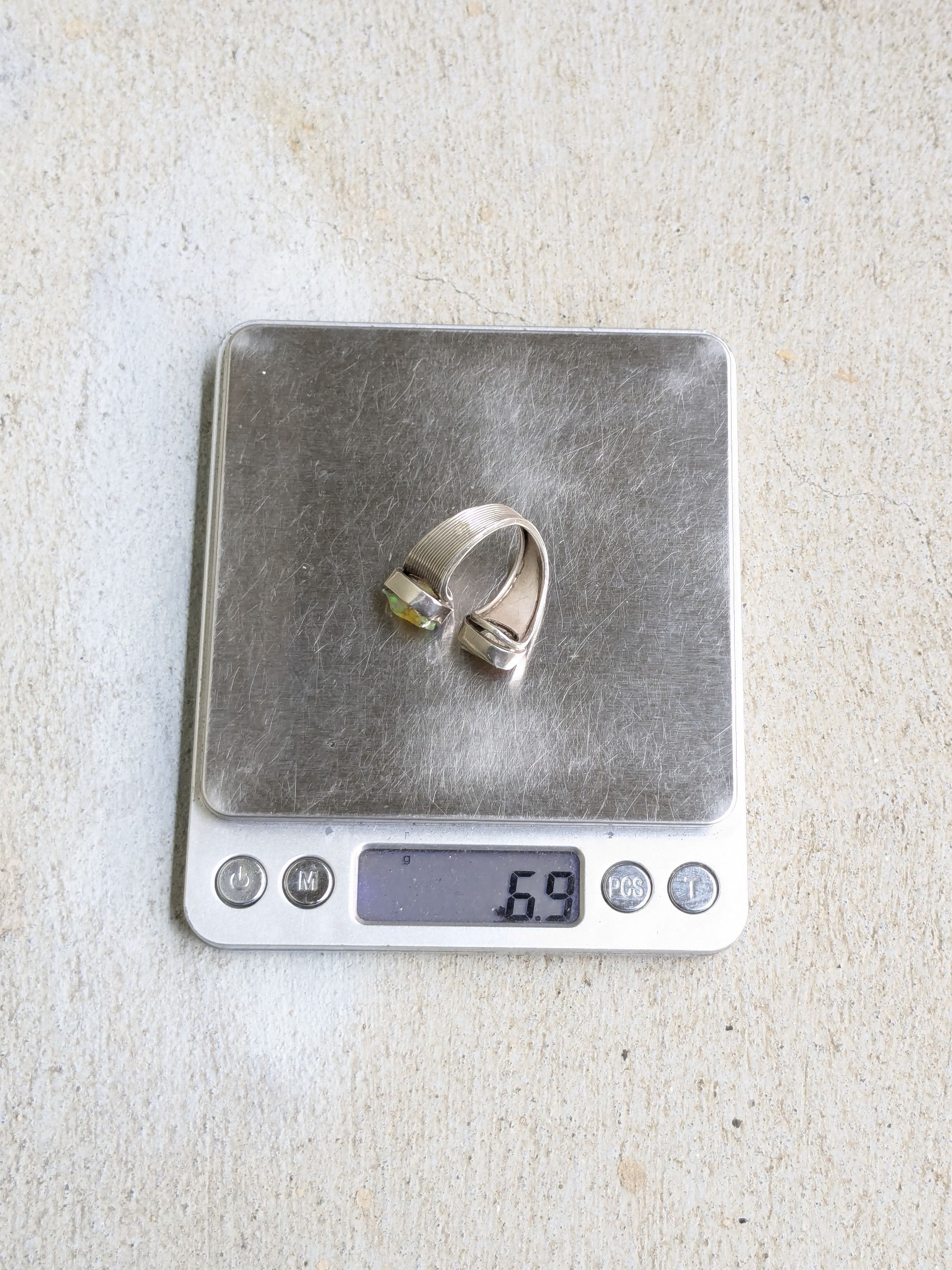Other Vintage Sterling Silver Ring Opal 8 Bypass Adjustable Size ONE SIZE - 10 Thumbnail