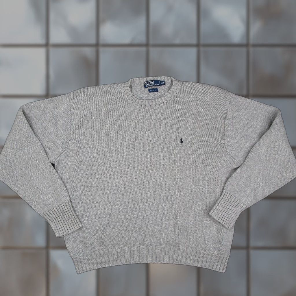Polo Ralph Lauren Vintage Polo Ralph Lauren Sweater Mens 2XL Gray Cotton Crewneck Knit Pullover Size US XXL / EU 58 / 5 - 1 Thumbnail