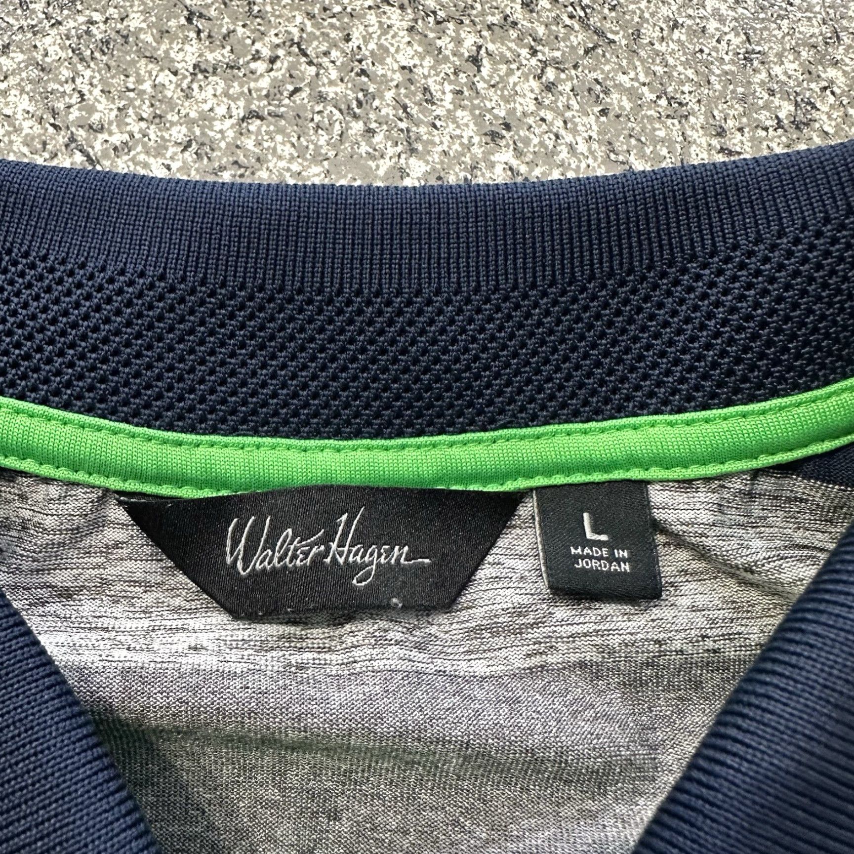 Vintage Walter Hagen Polo Shirt Mens L Striped Green Navy Collared Short Sleeve Golf Polo Size US L / EU 52-54 / 3 - 2 Thumbnail