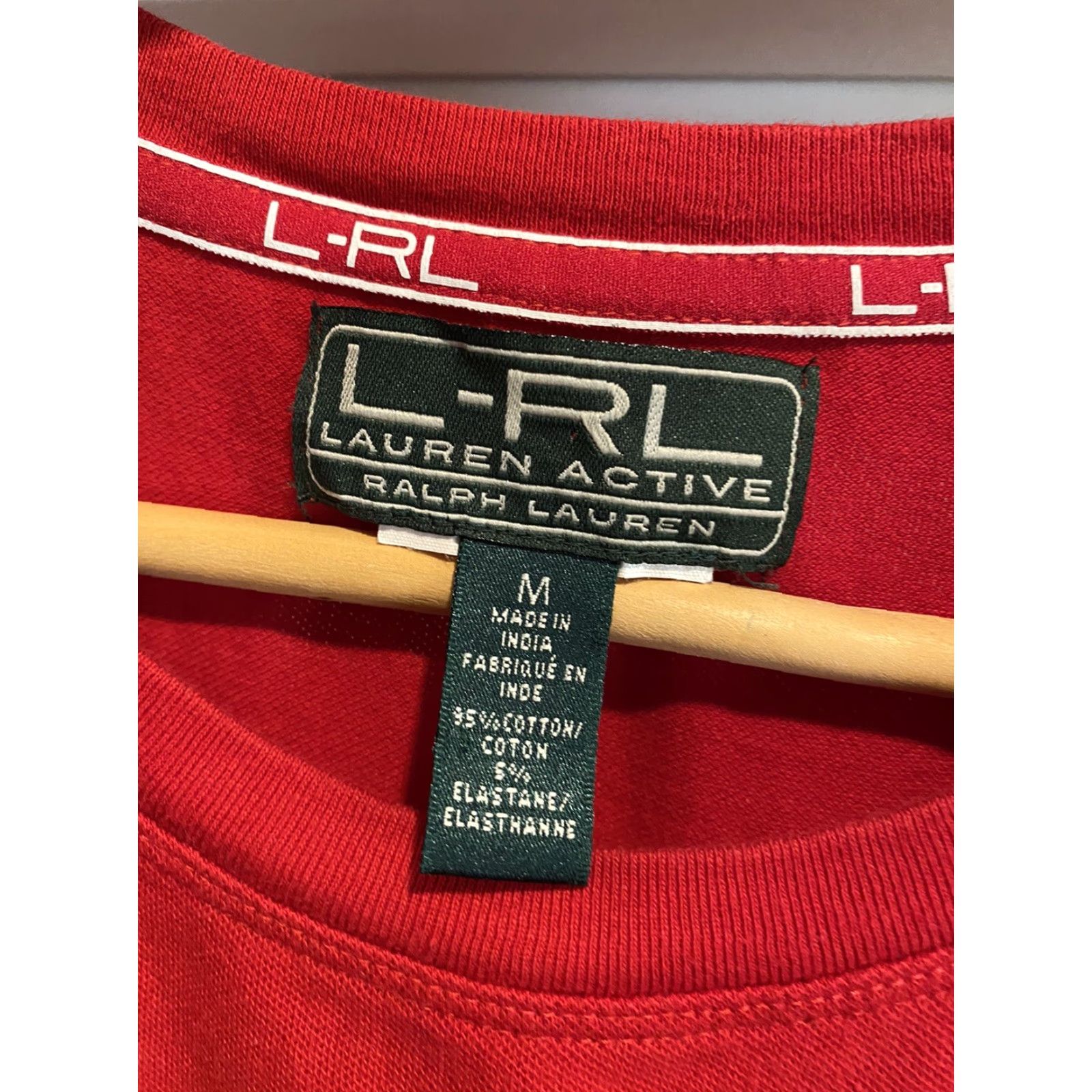 Ralph Lauren VINTAGE? No. Ralph Lauren Active Red Short Sleeve Shirt S Womens Small Crew Neck Cotton Blend T-Shirt Size S / US 4 / IT 40 - 5 Thumbnail