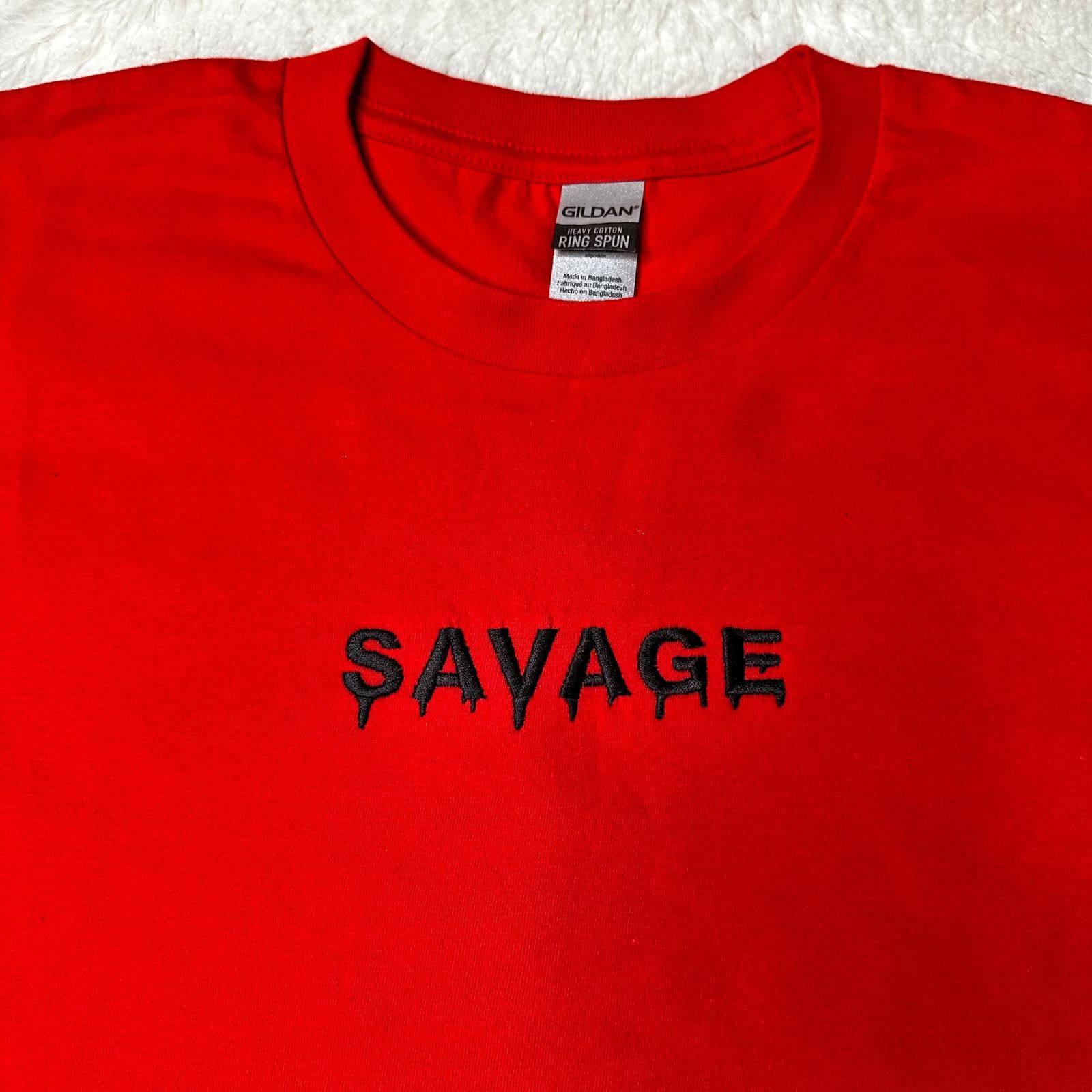 Gildan NEW Savage Drip Embroidered Red Graphic T-Shirt Men’s M Size US M / EU 48-50 / 2 - 3 Thumbnail