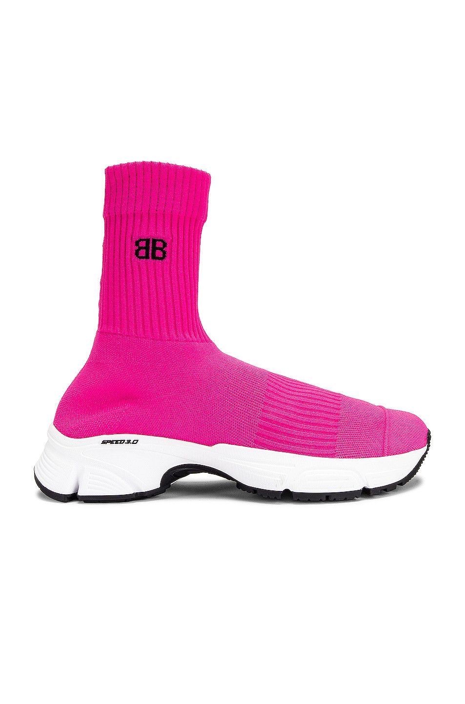 Balenciaga o1y0625 Hi-Top Sneakers in Fuchsia/White Size US 7 / IT 37 - 1 Thumbnail