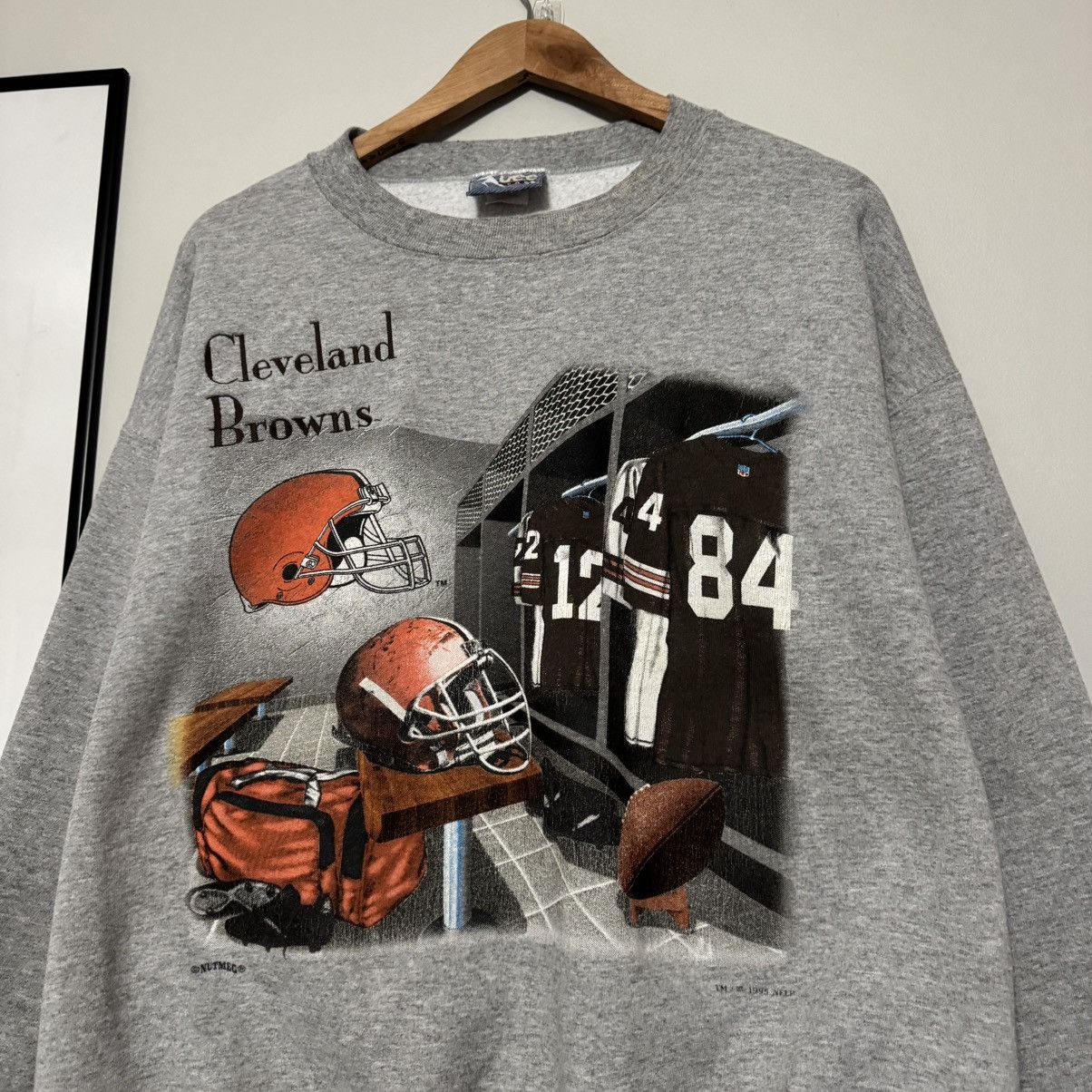 NFL × Nutmeg × Vintage VINTAGE 1995 CLEVELAND BROWNS NUTMEG LOCKER GEAR SWEATSHIRT Size US L / EU 52-54 / 3 - 3 Thumbnail