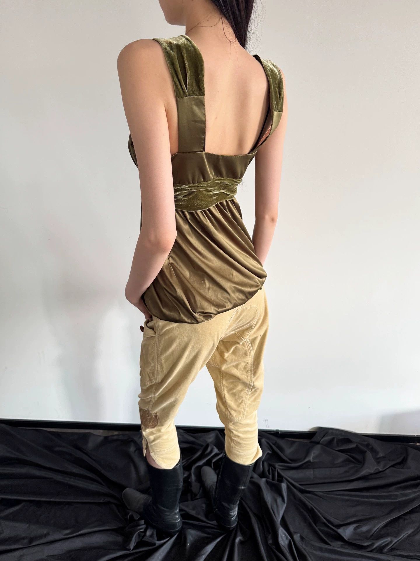 John Galliano John Galliano Olive Green Velvet Satin Vest Size 42 Size M / US 6-8 / IT 42-44 - 6 Thumbnail