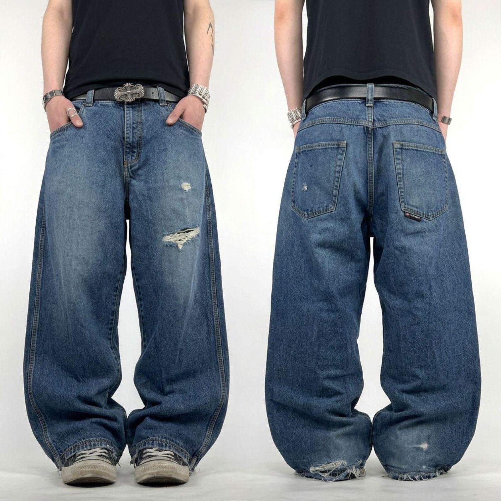 Fubu × JNCO × Vintage Vintage y2k grunge archive baggy wide leg faded fubu jeans Size US 36 / EU 52 - 1 Thumbnail