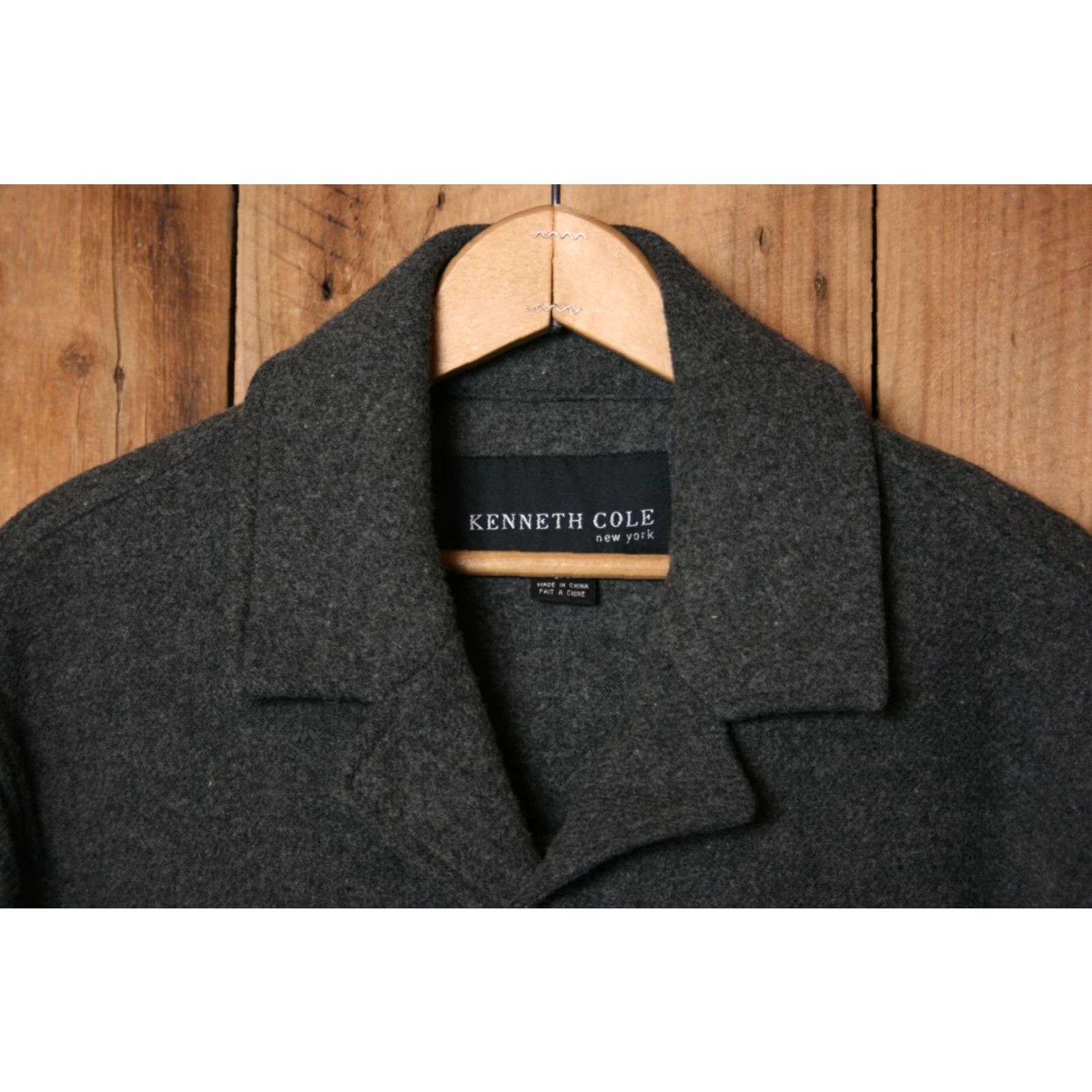 Kenneth Cole VINTAGE Kenneth Cole New York Gray Wool Blend Top Coat Men's L Coat Size US L / EU 52-54 / 3 - 2 Thumbnail