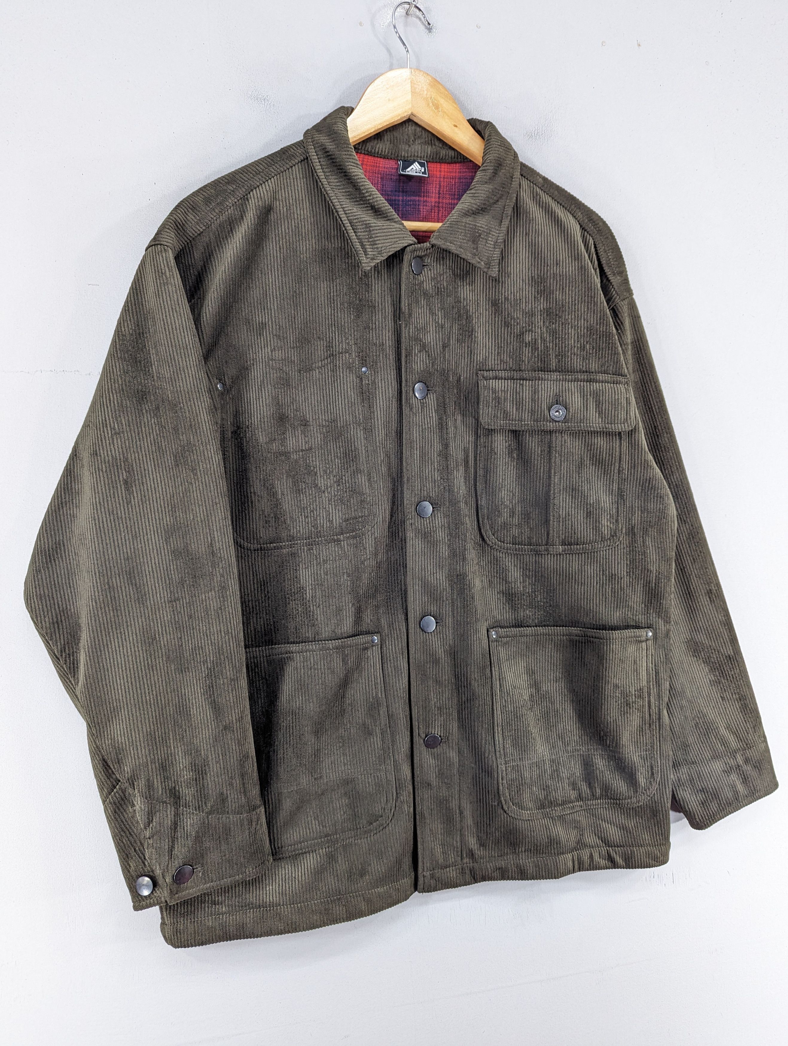 Japanese Brand Fieldcore Corduroy Velvet Olive Green Pocket Jacket Size US L / EU 52-54 / 3 - 3 Thumbnail