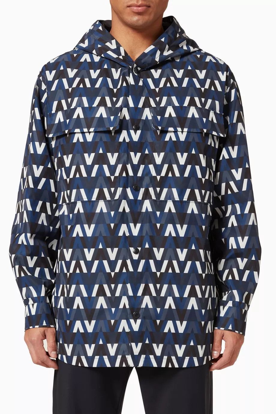 Valentino o1y0525 Full Length Hooded Jacket in Multicolor Size US M / EU 48-50 / 2 - 1 Thumbnail