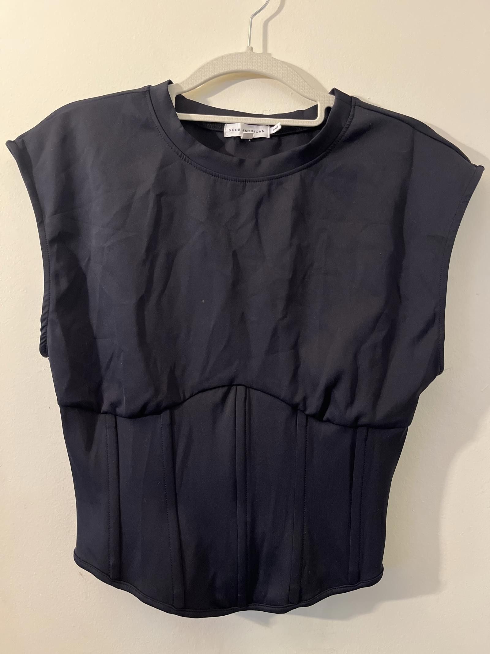 Designer Good American Women's Black Crop Top - Size 2 Size M / US 6-8 / IT 42-44 - 1 Thumbnail