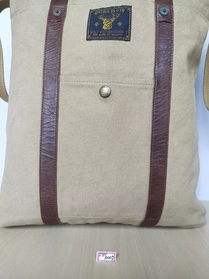 RRL Ralph Lauren RRL - Leather-Print Cotton-Canvas Tote Bag IFD-0002 Size ONE SIZE - 11 Thumbnail