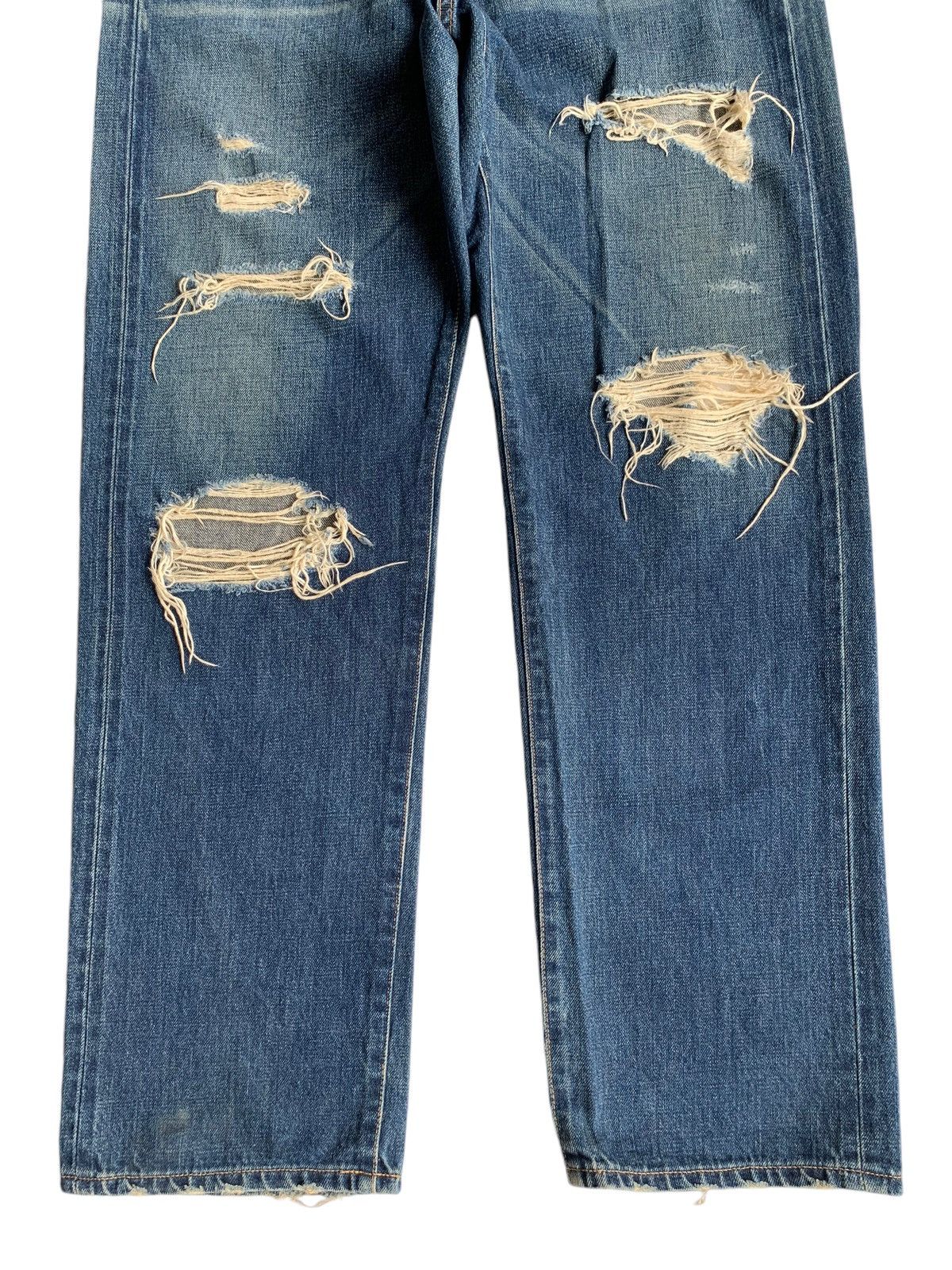 Japanese Brand × Kapital × Vintage Whiz Limited Japanese Ripped Selvedge Distressed Denim Size US 35 - 8 Thumbnail