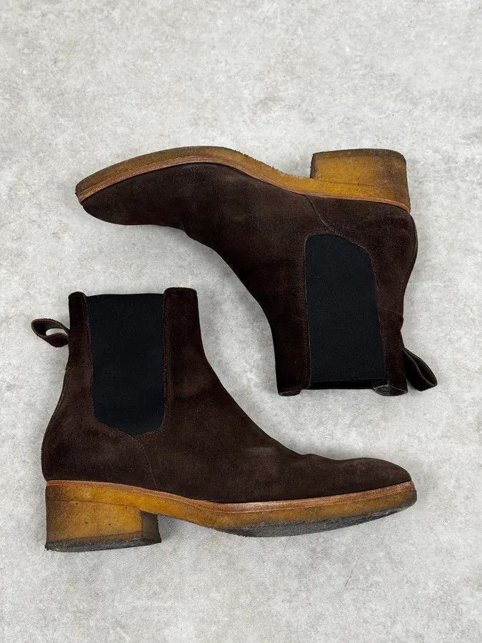 Dries Van Noten 2000s Dries Van Noten Brown Suede Leather Boots Size US 7 / EU 40 - 3 Thumbnail