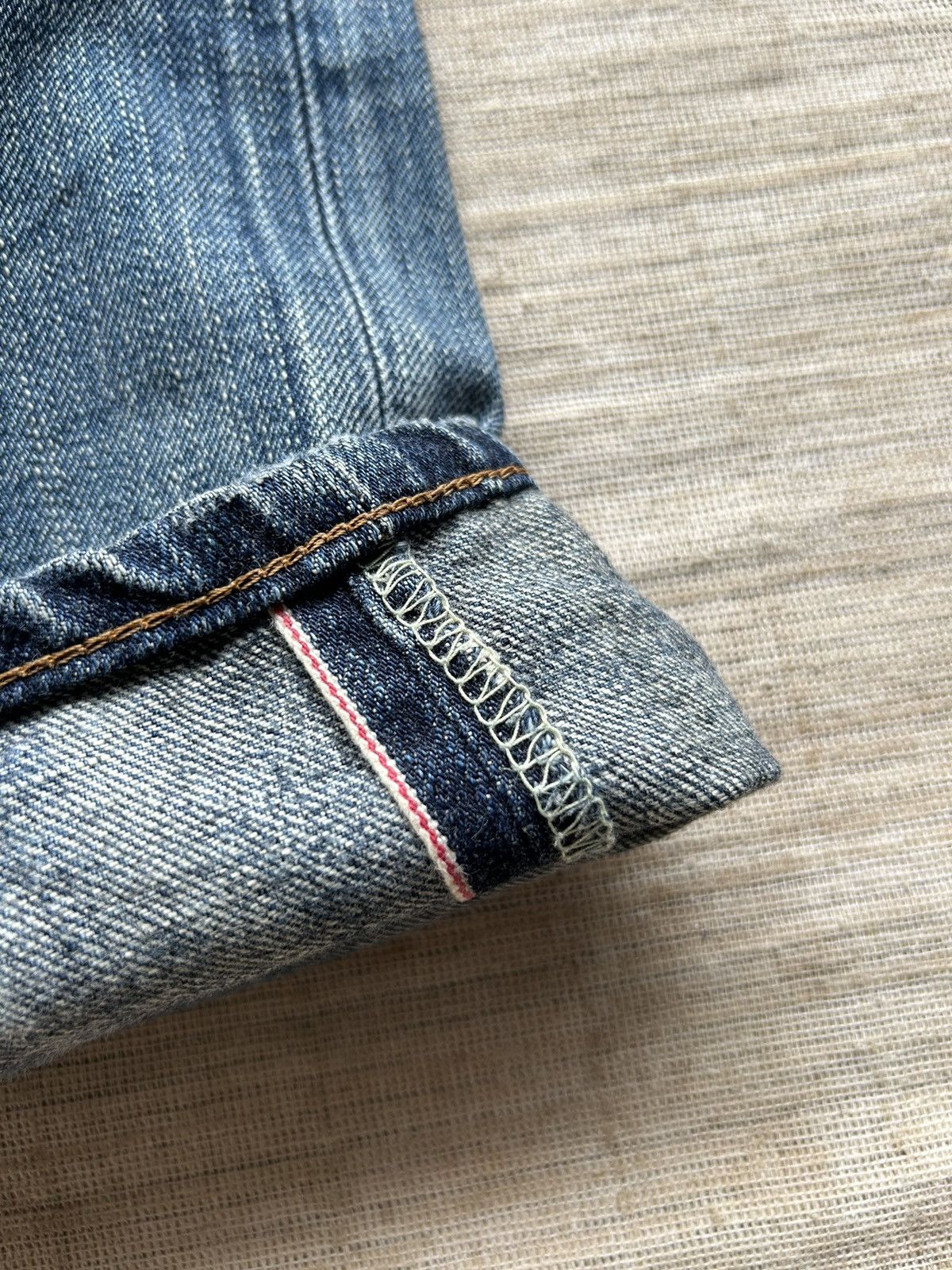 Vintage Edwin505 half Selvedge Distressed denim