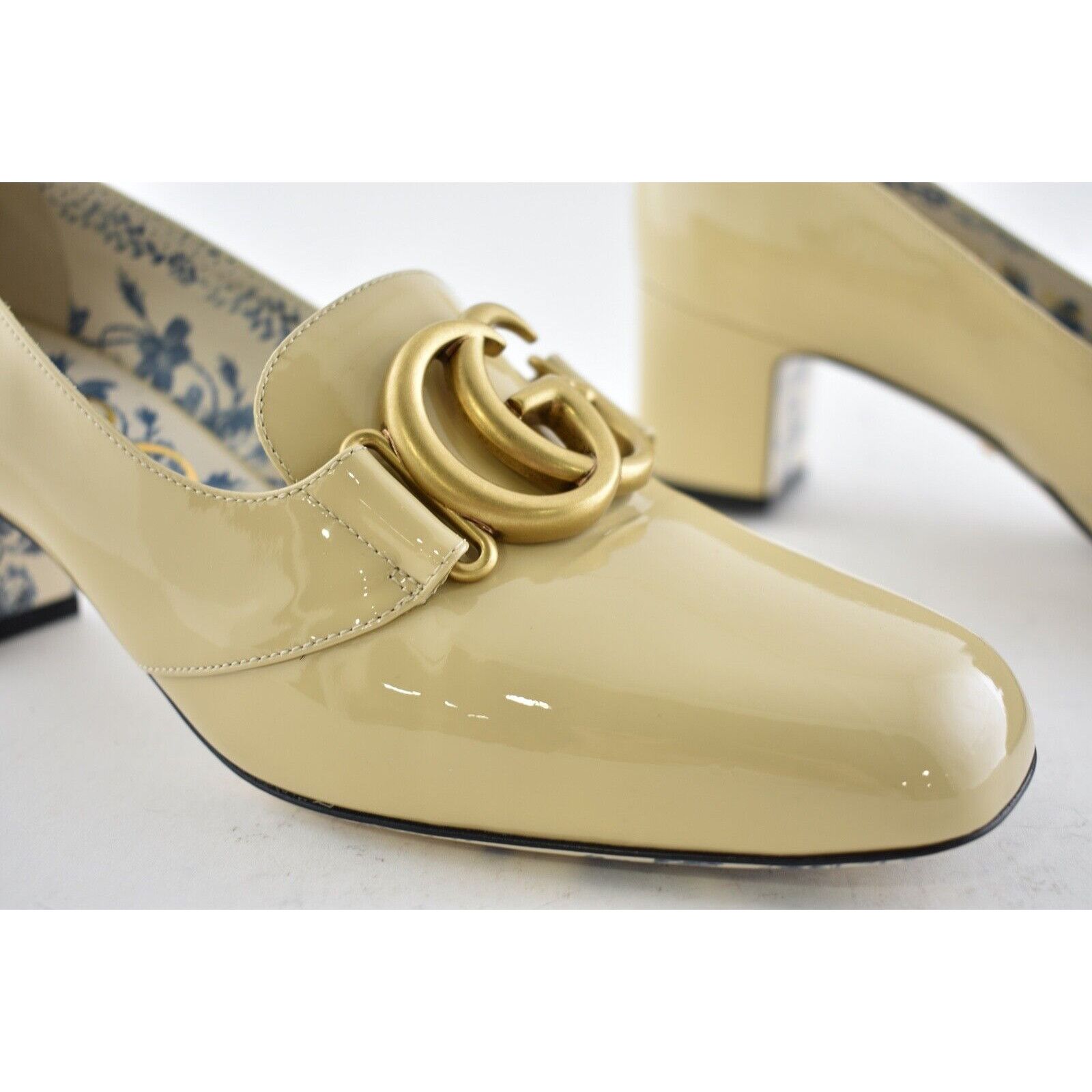 Gucci Victoire 55 Leather Block Mid Heel Mule Loafer Pump 39 Size US 9 / IT 39 - 5 Thumbnail