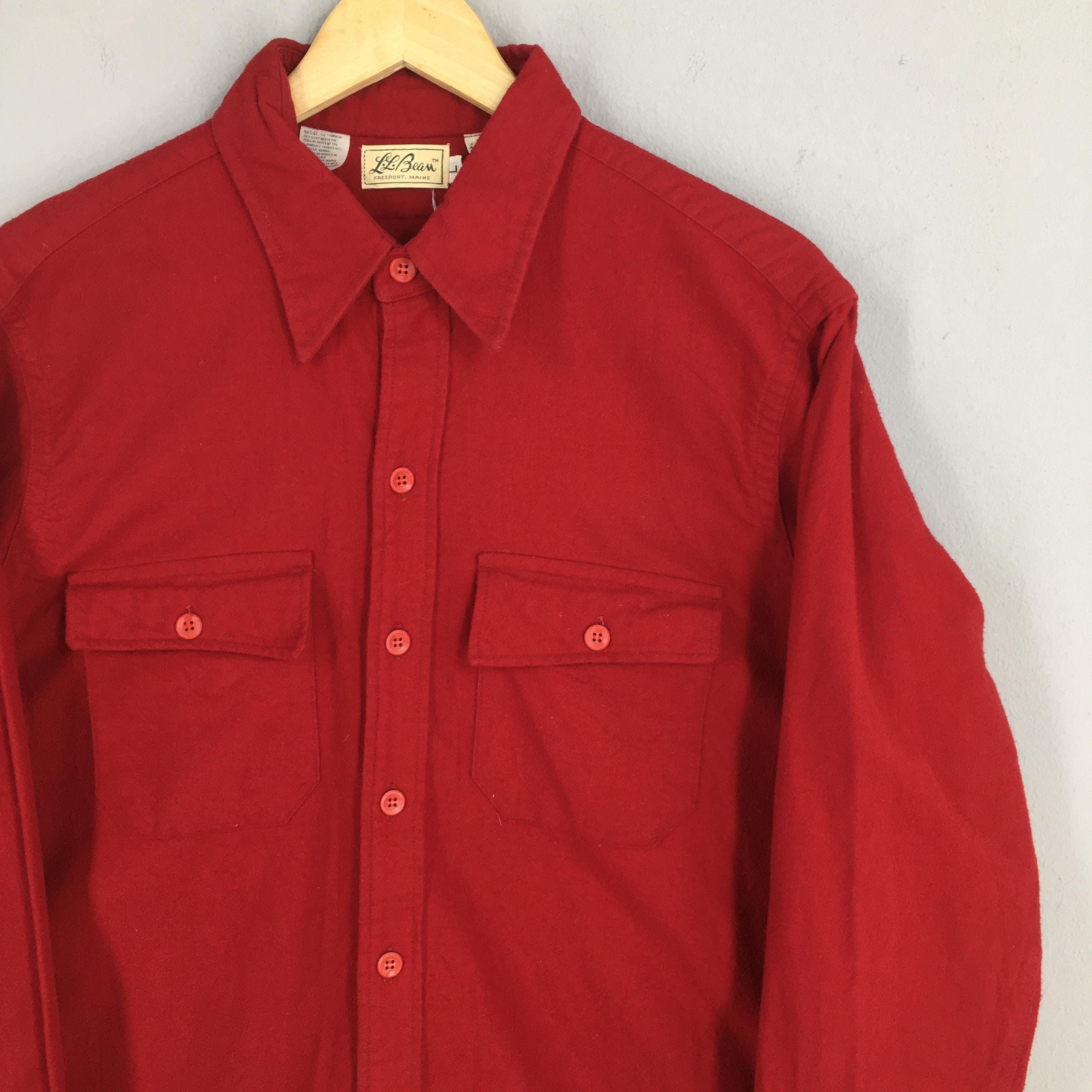 L.L. Bean × Vintage Vintage 1970's LL Bean Chamois Red Flannel Shirt Large Size US L / EU 52-54 / 3 - 2 Thumbnail