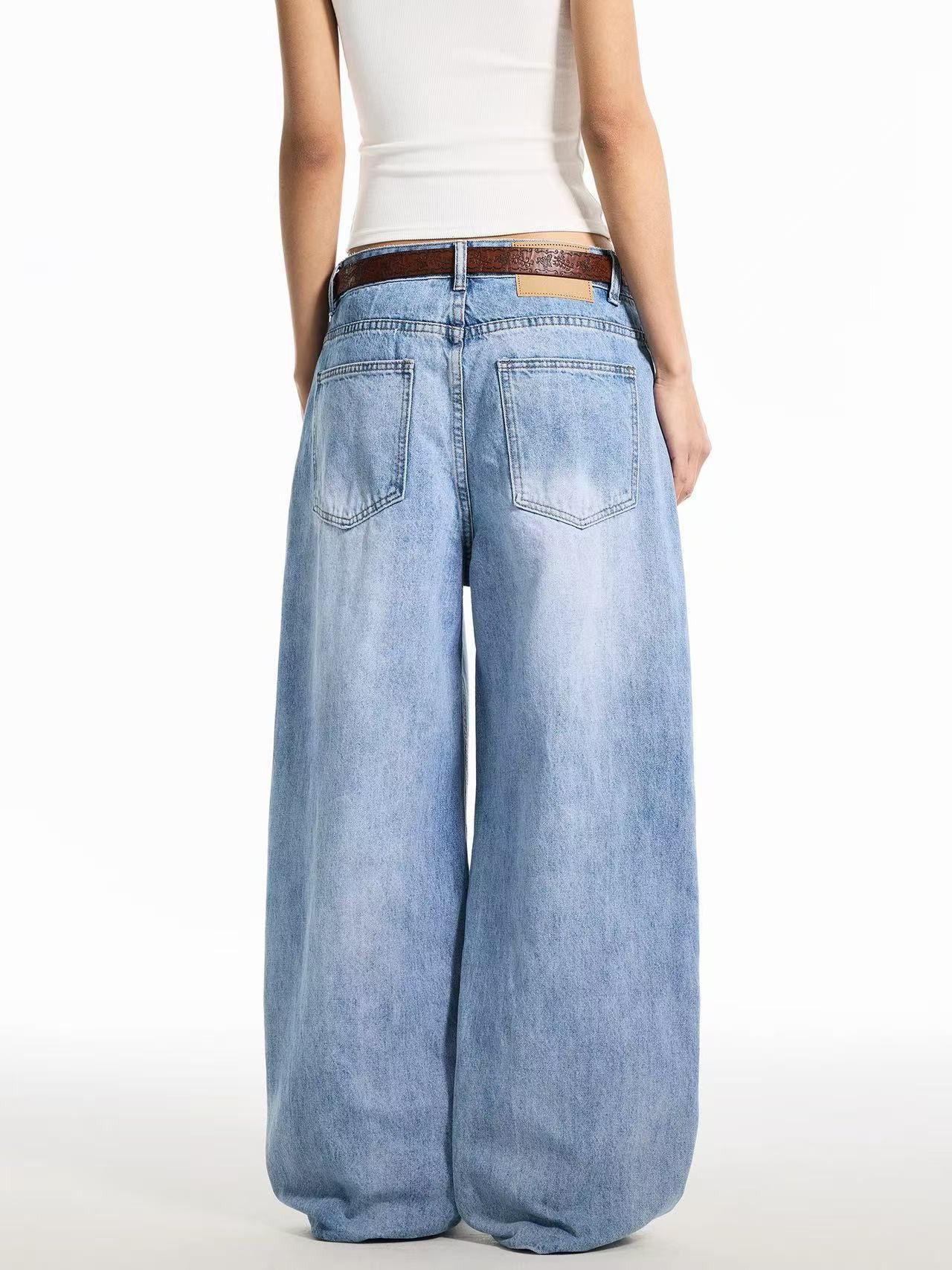 Vintage Retro washed cleanfit blue straight leg jeans for men Size US 32 / EU 48 - 5 Thumbnail