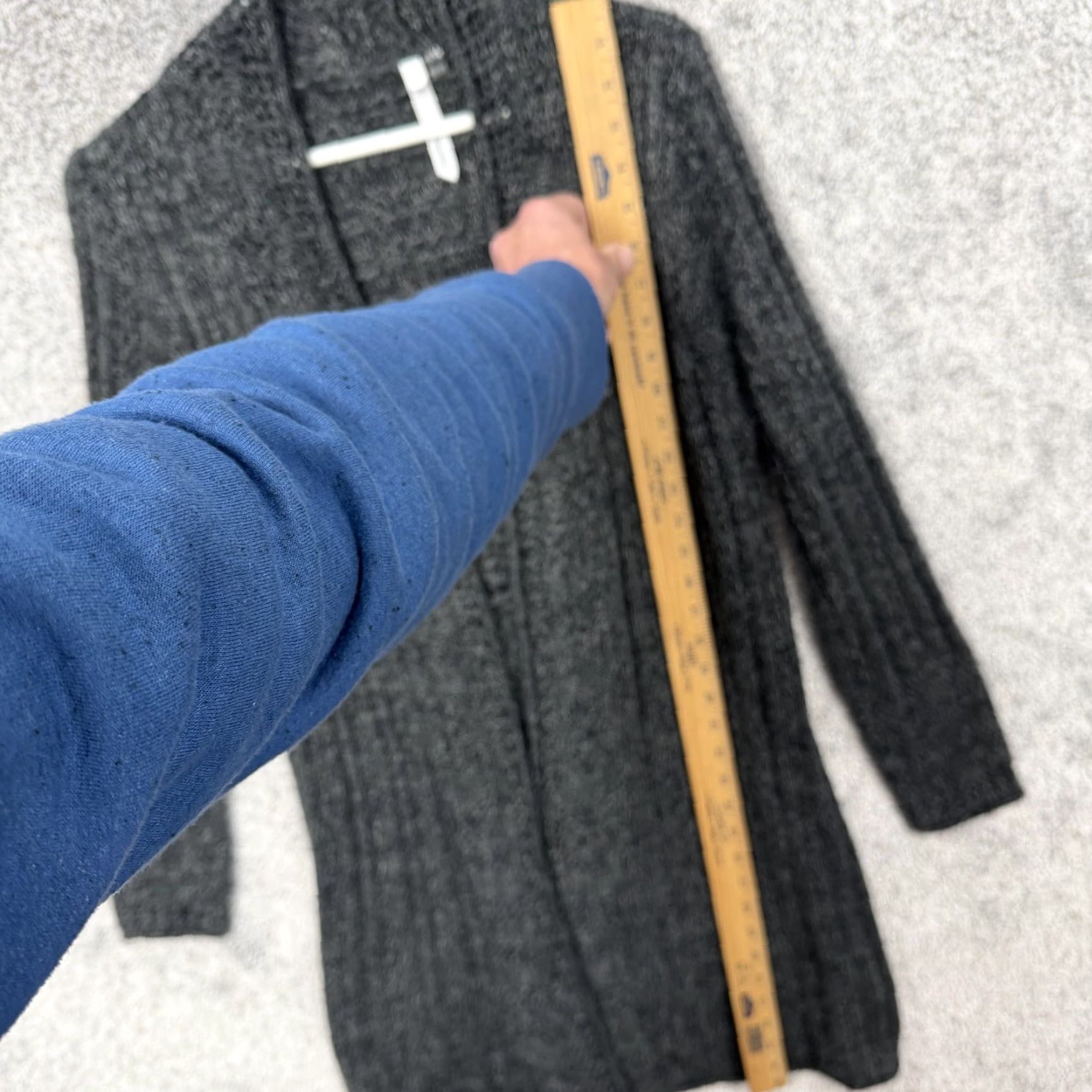 Vintage NY Collection Cardigan Sweater Gray M Open Front Longline Cozy Chic Layering Size M / US 6-8 / IT 42-44 - 2 Thumbnail