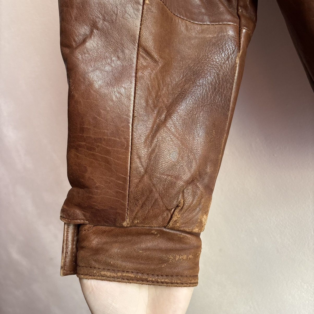Vintage Vintage St.Michael Brown A-2 Leather Jacket Punk ERD Grunge Size US M / EU 48-50 / 2 - 4 Thumbnail
