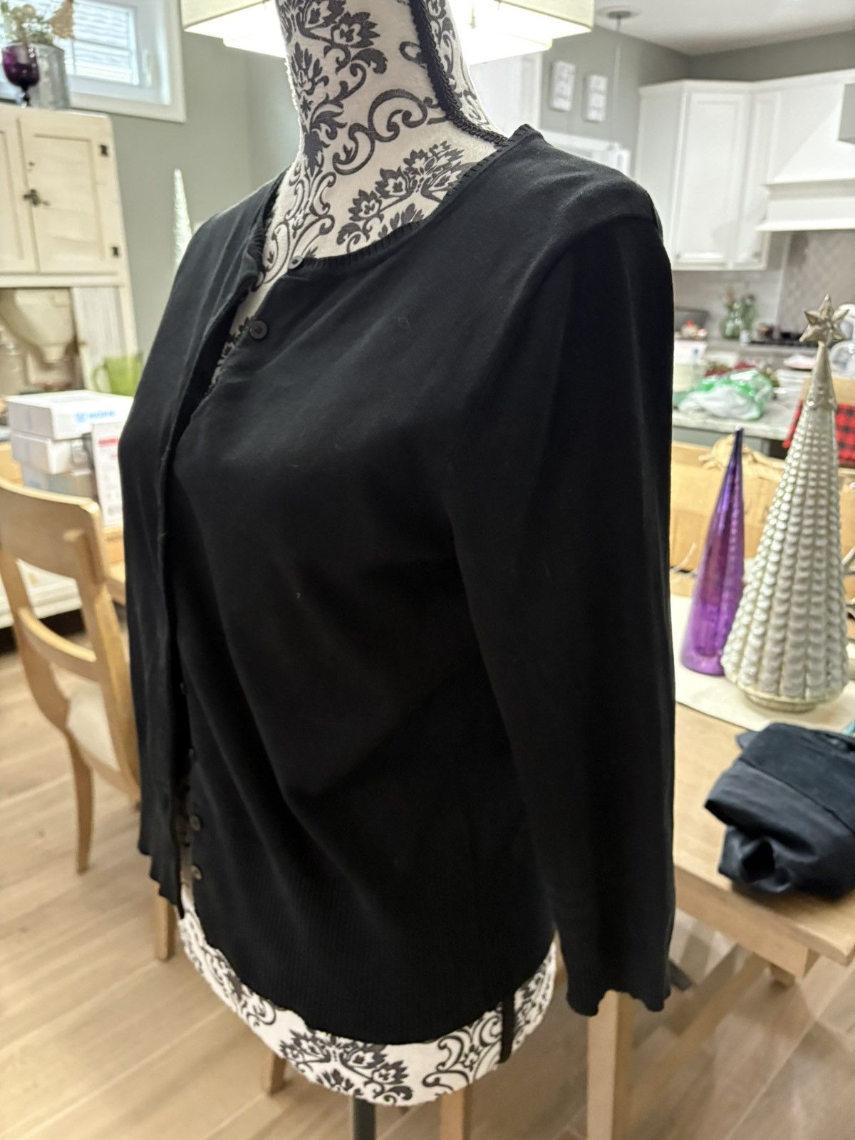Other Black size large 3/4 sleeve cardigan sweater Size L / US 10 / IT 46 - 4 Thumbnail