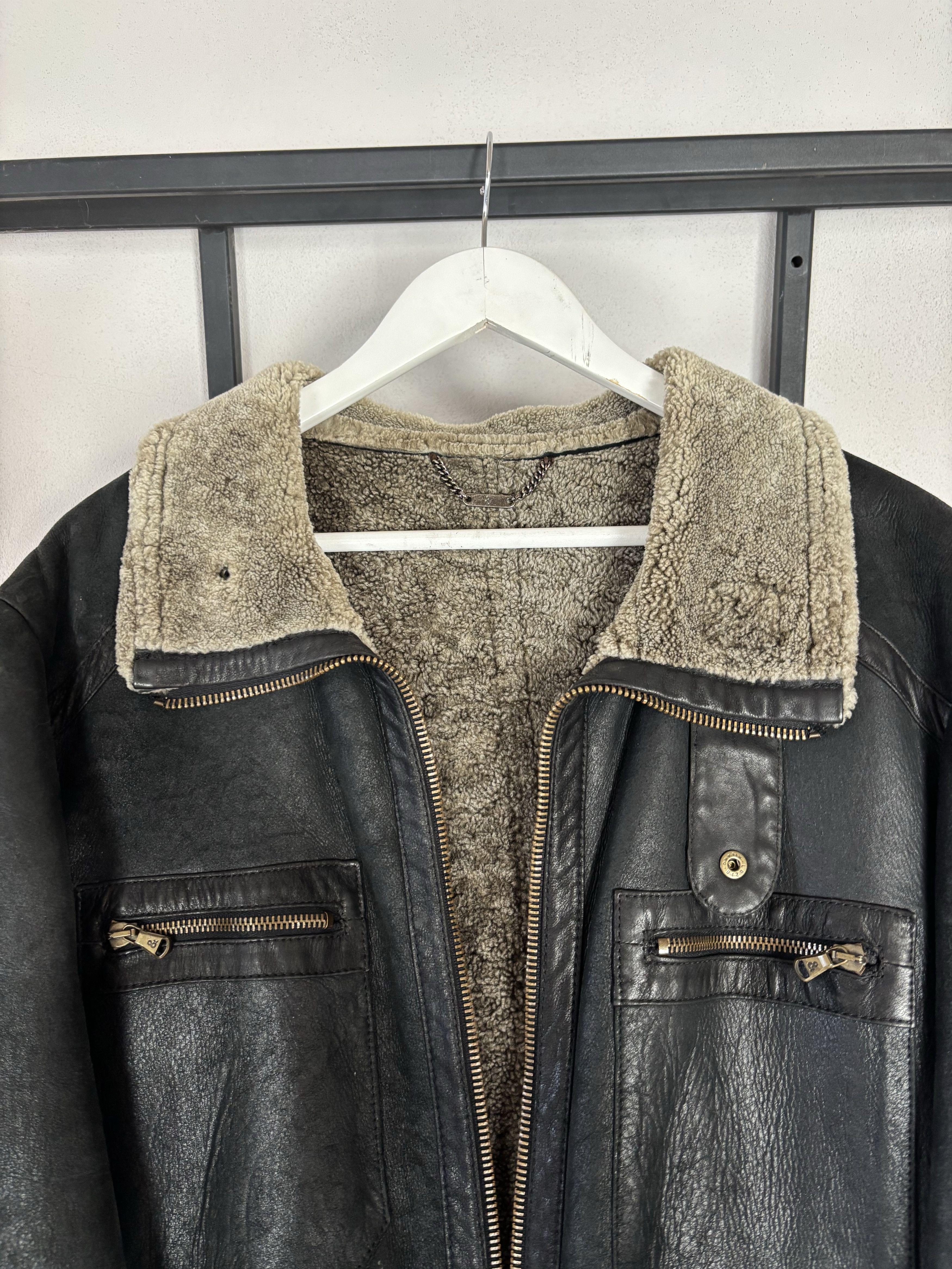 Dolce & Gabbana Vtg Sheepskin Shearling 1990s Dolce&Gabbana Leather Jacket Size US L / EU 52-54 / 3 - 10 Thumbnail