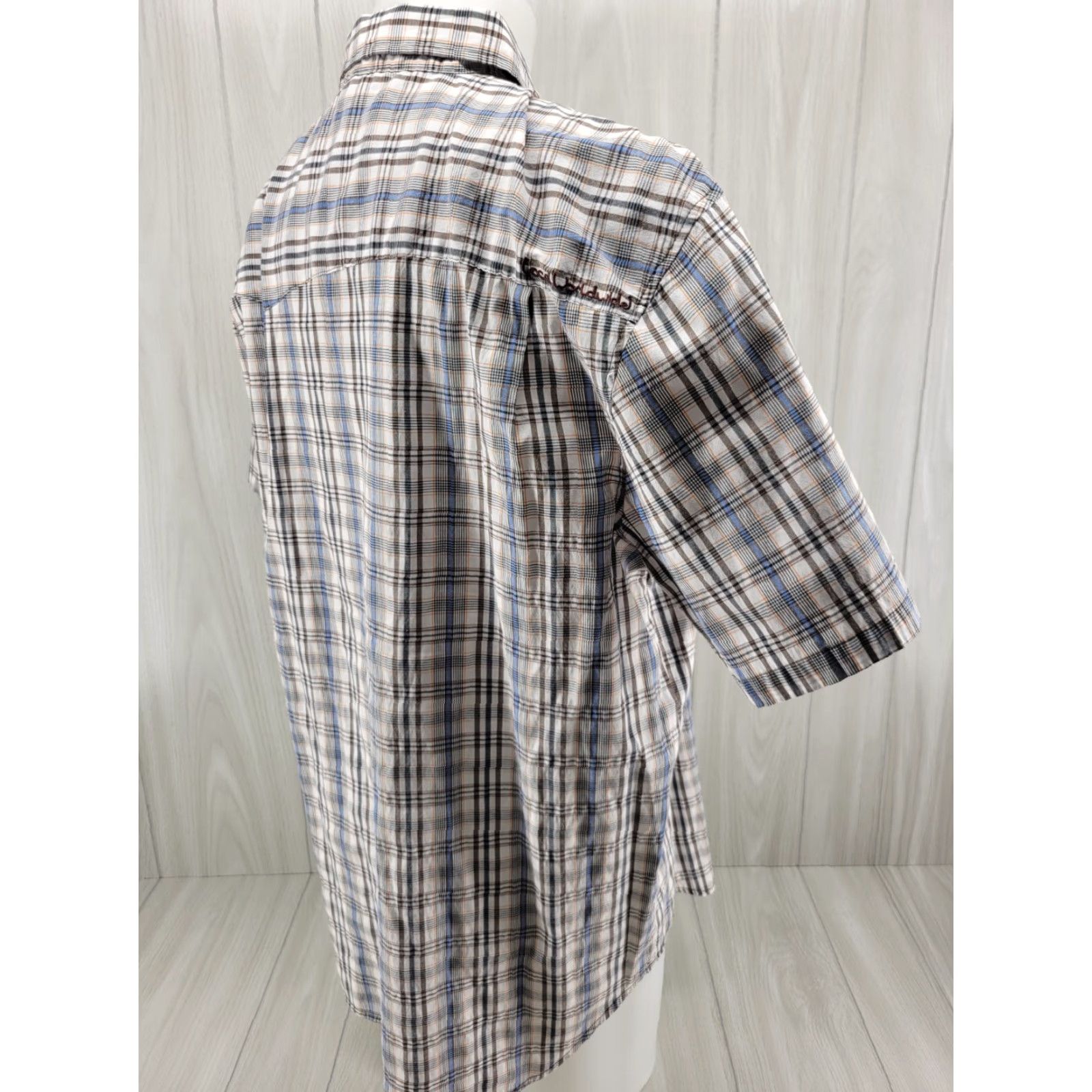 KAVU Kavu Men’s Plaid Blue Brown Short Sleeve Casual Button Up Size XXL Size US 39 - 6 Thumbnail