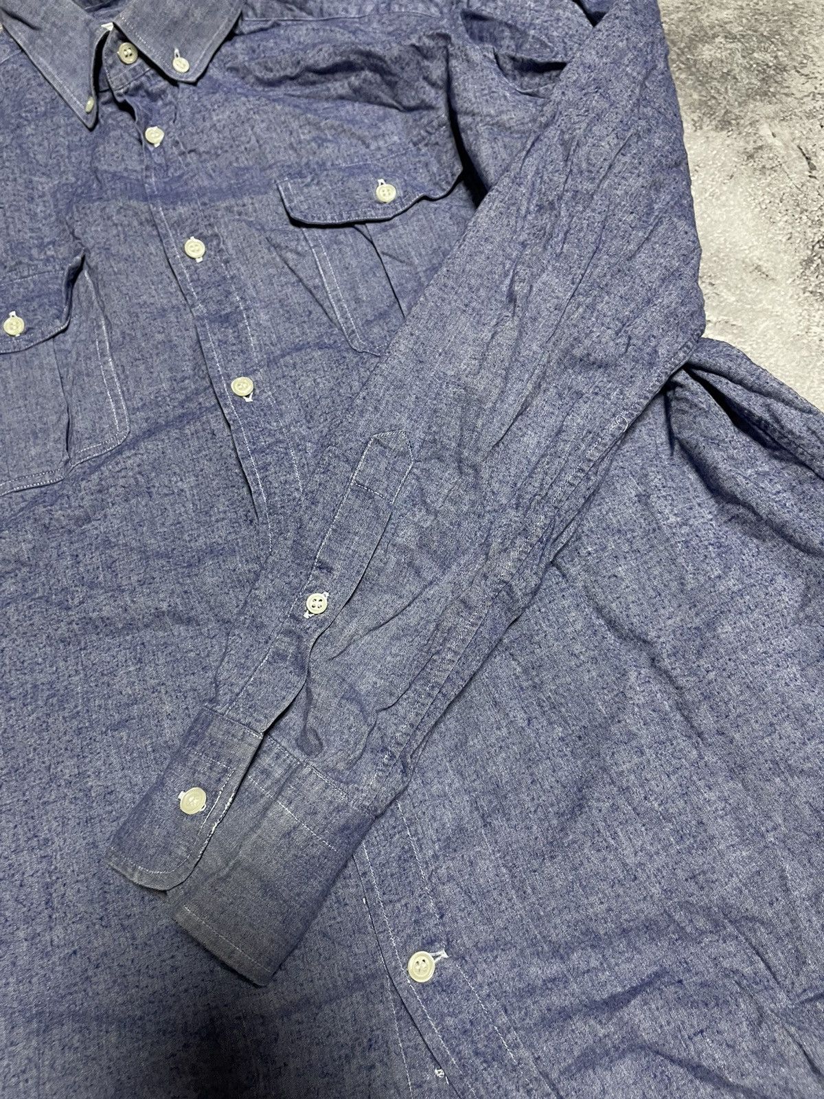 Maison Kitsune Maison Kitsune Striped Logo Button Up Shirt Size US M / EU 48-50 / 2 - 6 Thumbnail