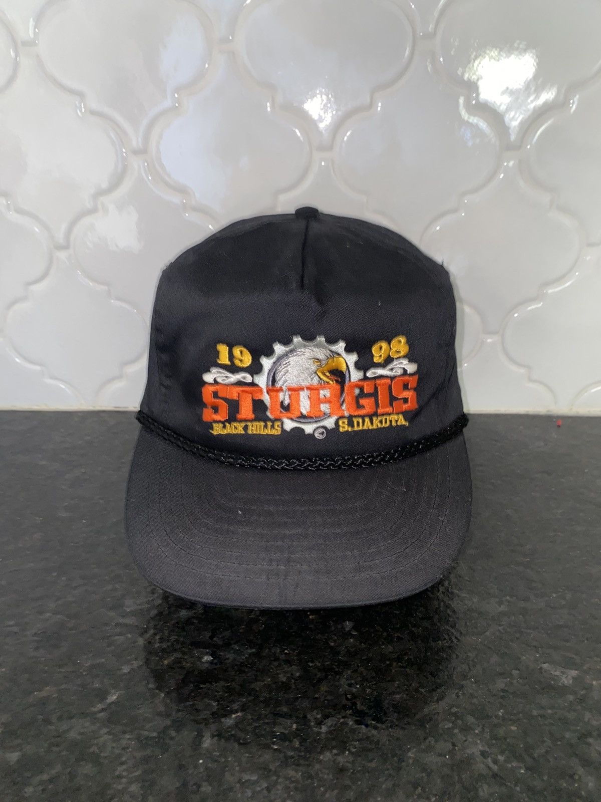 Harley Davidson Vintage 1998 Sturgis black hills snapback hat Size ONE SIZE - 1 Thumbnail