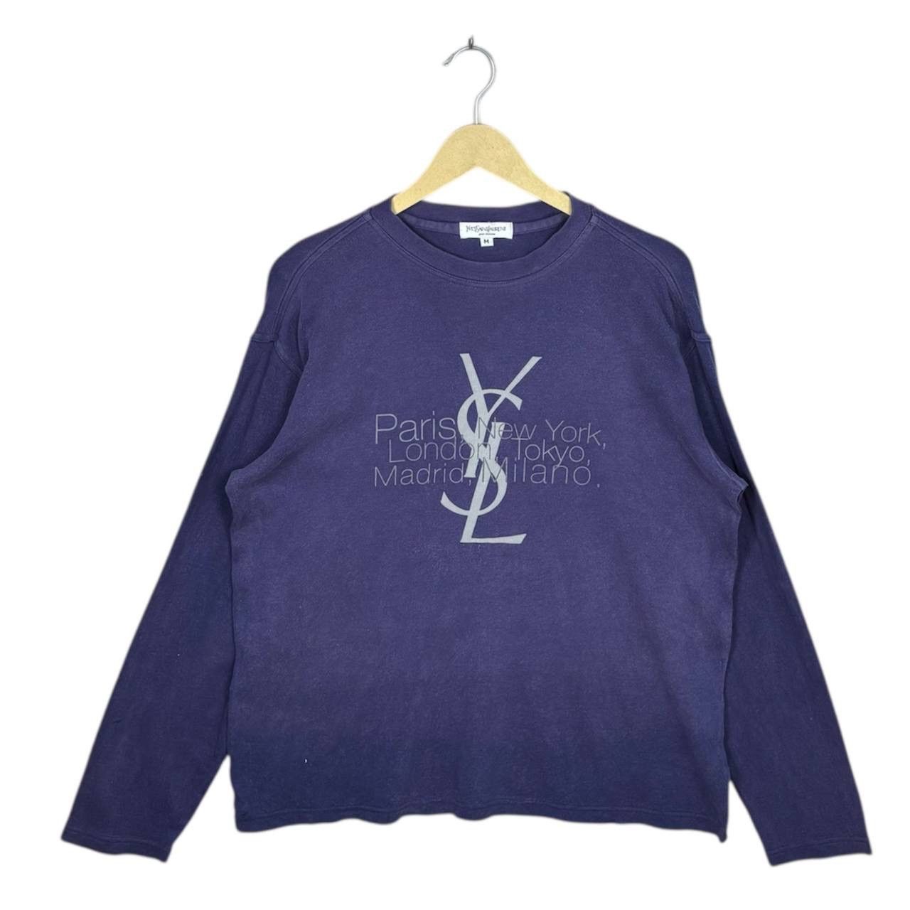 Yves Saint Laurent Vintage Yves Saint Laurent Sun Faded LS Tshirt ERD GRUNGE Size US M / EU 48-50 / 2 - 1 Thumbnail