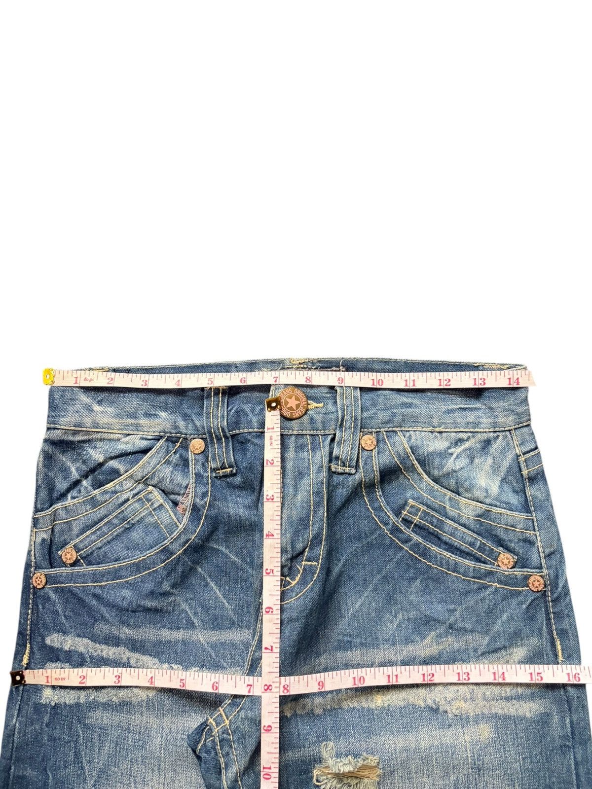 Ksubi Vintage Japanese Brand Groovy Printed Distressed Jeans Size 29" - 6 Thumbnail