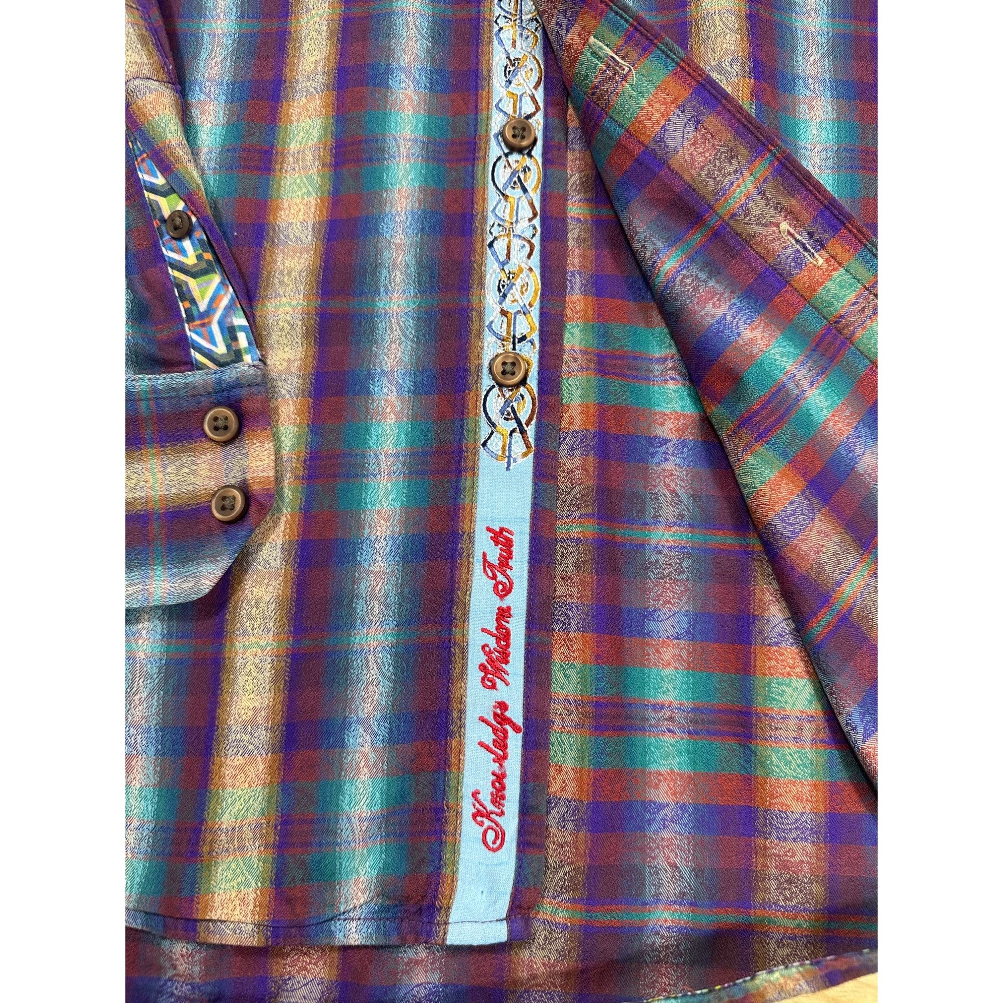 Robert Graham Robert Graham Purple Beige Plaid Men's Long Sleeve Button Do Size US M / EU 48-50 / 2 - 8 Thumbnail