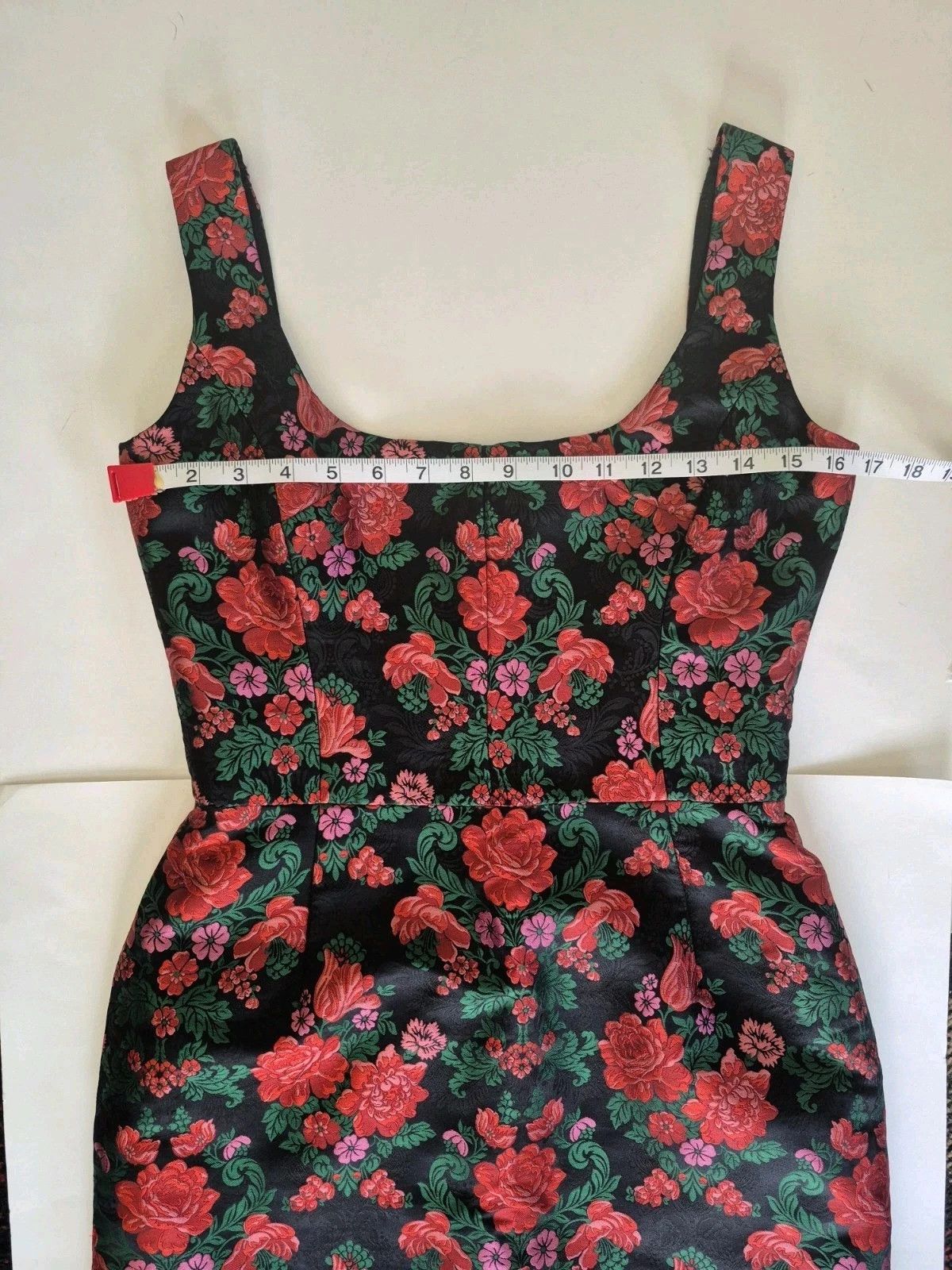 D&G Dress Black Floral Silk Blend Sheath Italy Size 42 (M)