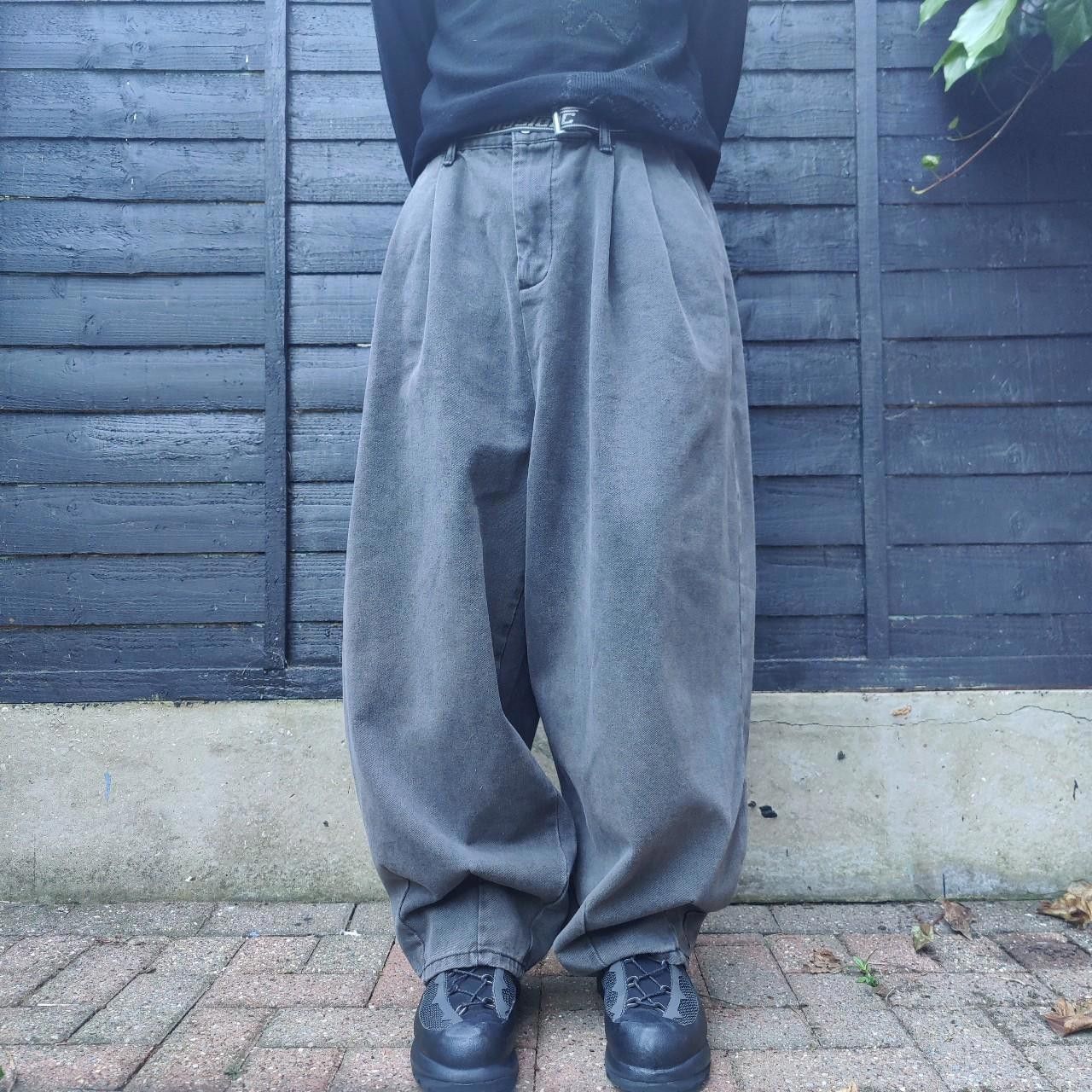 Other Japanese Grey Faded Denim Wide Leg Balloon Pants Size US 32 / EU 48 - 1 Thumbnail