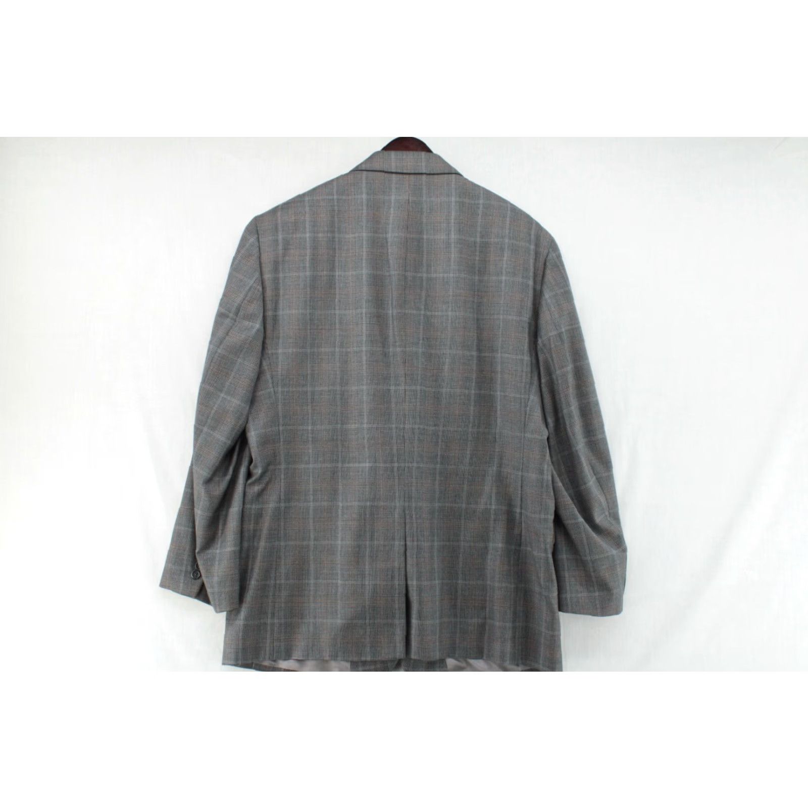 Jos. A. Bank Jos A Bank Wool Suit Jacket 46L Gray Windowpane Plaid Houndstooth Regencycore 46 Wool Jacket Suit Jos. A. Bank Notch Lapel Notch Notch? Size 46R - 3 Thumbnail