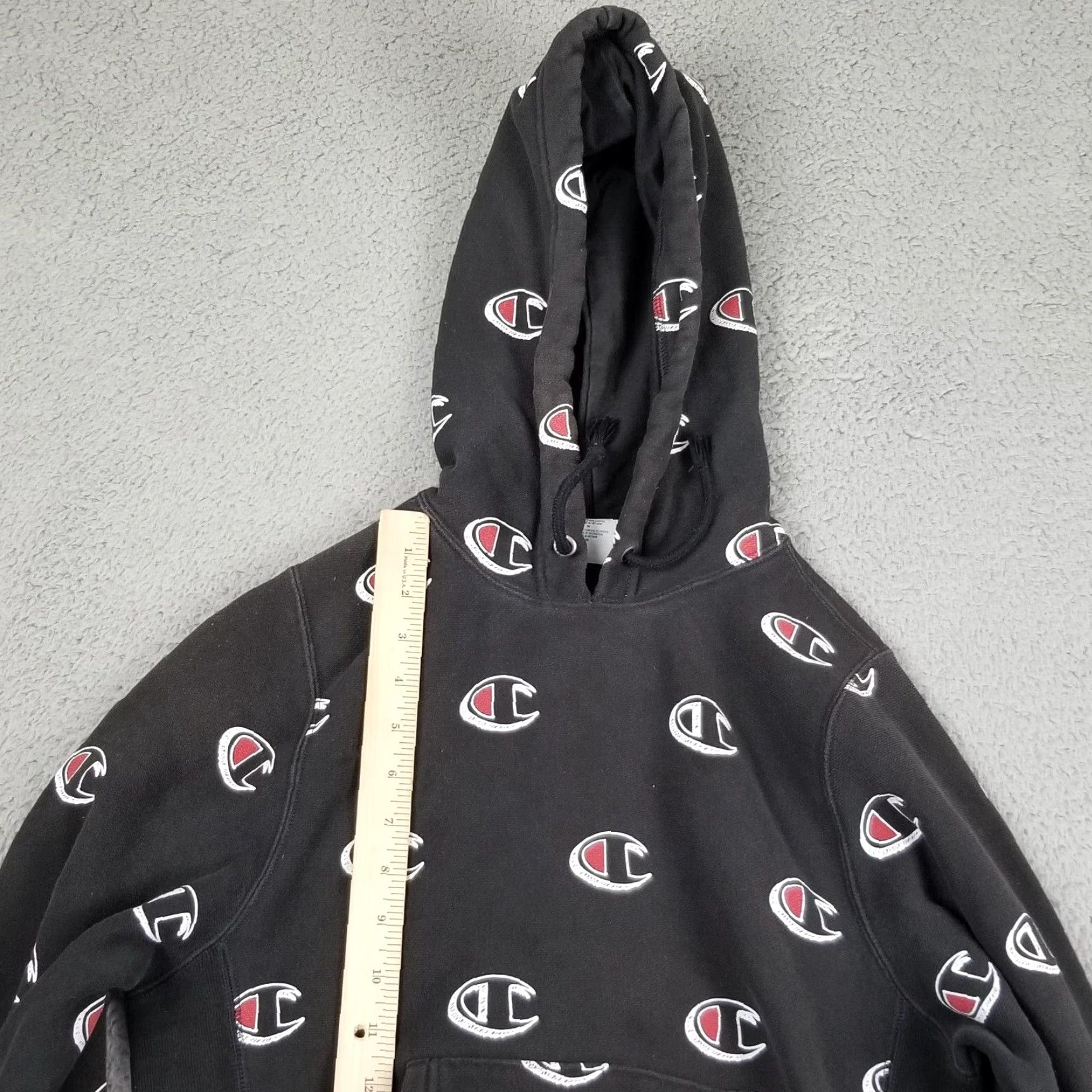 Champion Vintage Champion Reverse Weave Hoodie Men XS Black Sweatshirt C Logo Sweater AOP Brand Champion Short Sleeve? Size US XS / EU 42 / 0 - 2 Thumbnail