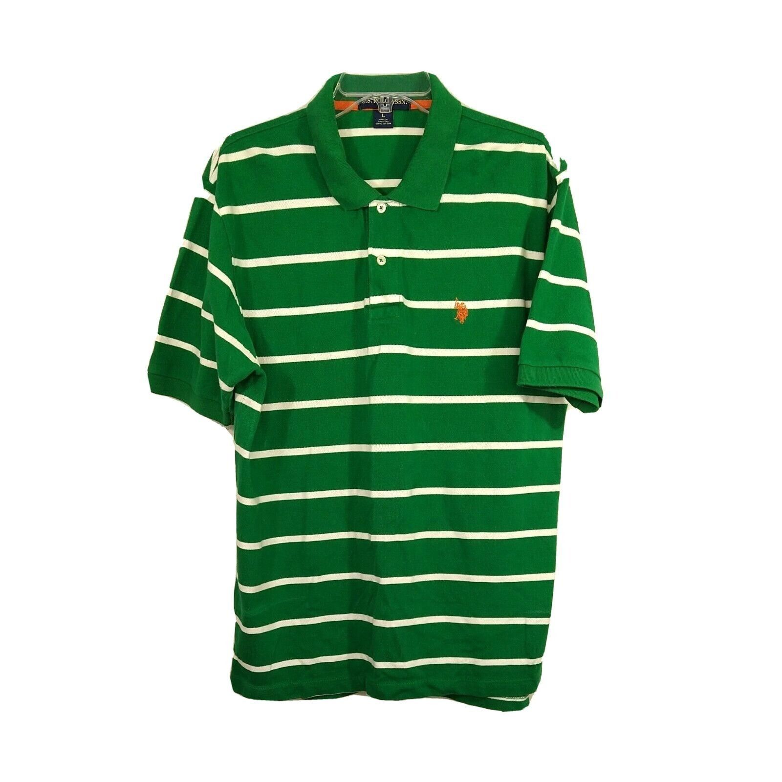 U.S. Polo Assn. US Polo Assn Collared Polo Shirt Men Size L Green Stripe Size US L / EU 52-54 / 3 - 1 Thumbnail