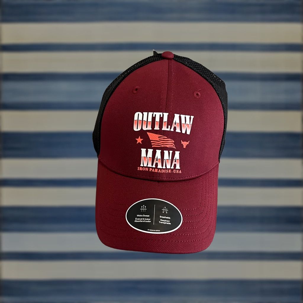 Under Armour Under Armour Hat Cap Snapback Project Rock Outlaw Mana Iron Paradise Maroon/Black Men One Size Cap Snapback Size ONE SIZE - 1 Thumbnail