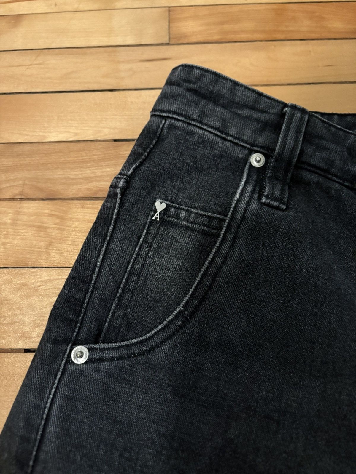 AMI Ami Alexandre Mattiussi dark grey baggy loose fit denim Size US 30 / EU 46 - 4 Thumbnail