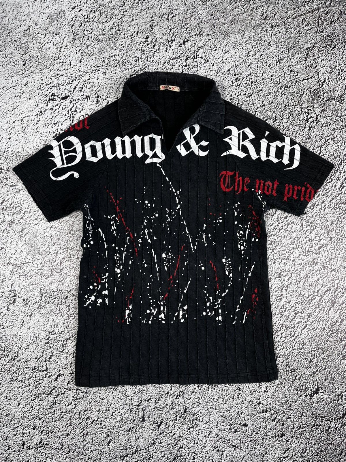 Japanese Brand Vintage Y2K Japanese printed ribbed polo 2000s style L Size L / US 10 / IT 46 - 1 Thumbnail