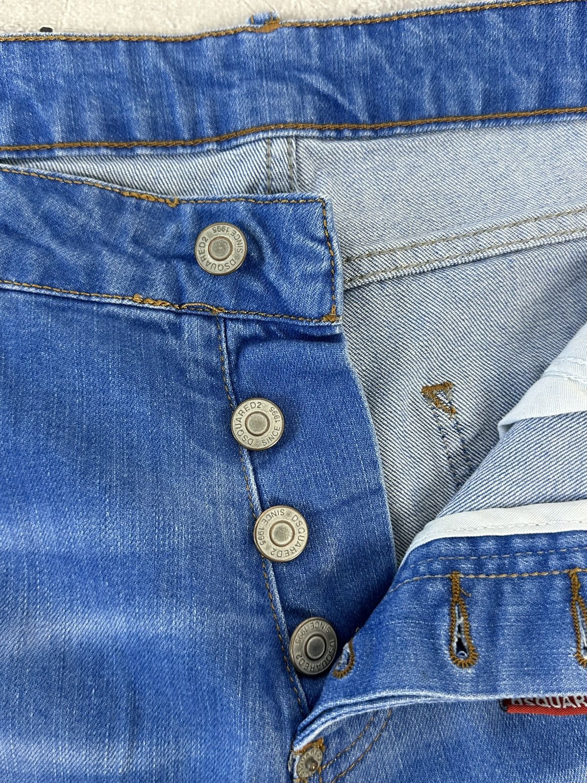Dsquared2 Dsquared2 Blue Cotton Distressed Logo Men’s Jeans Size US 36 / EU 52 - 10 Thumbnail