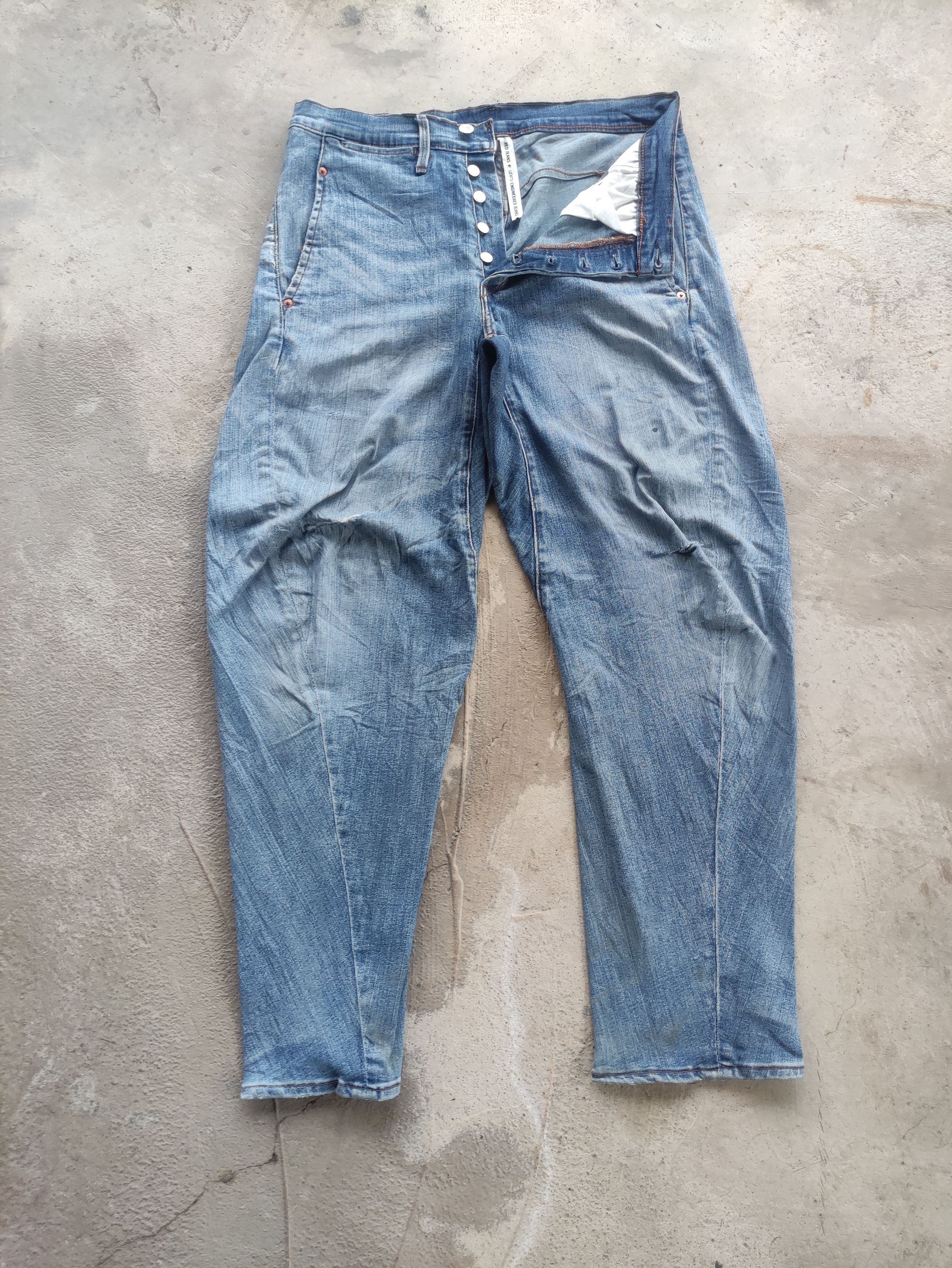 Levi's Vintage Levis Premium Japan Button Jean Distressed Faded Size US 34 / EU 50 - 1 Thumbnail