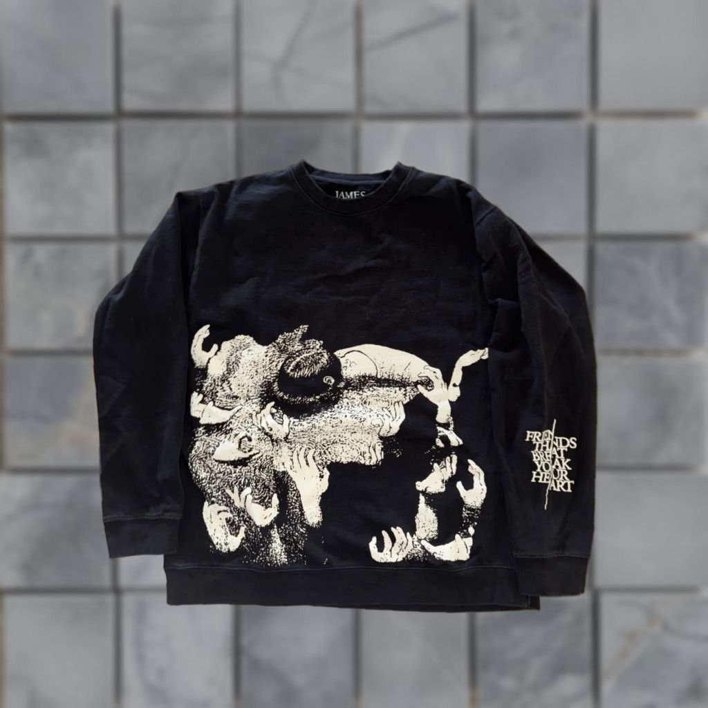 Vintage James Blake Friends Who Break Your Heart Crewneck Sweatshirt Black 2XL Mens 25x28 Size US XXL / EU 58 / 5 - 1 Thumbnail