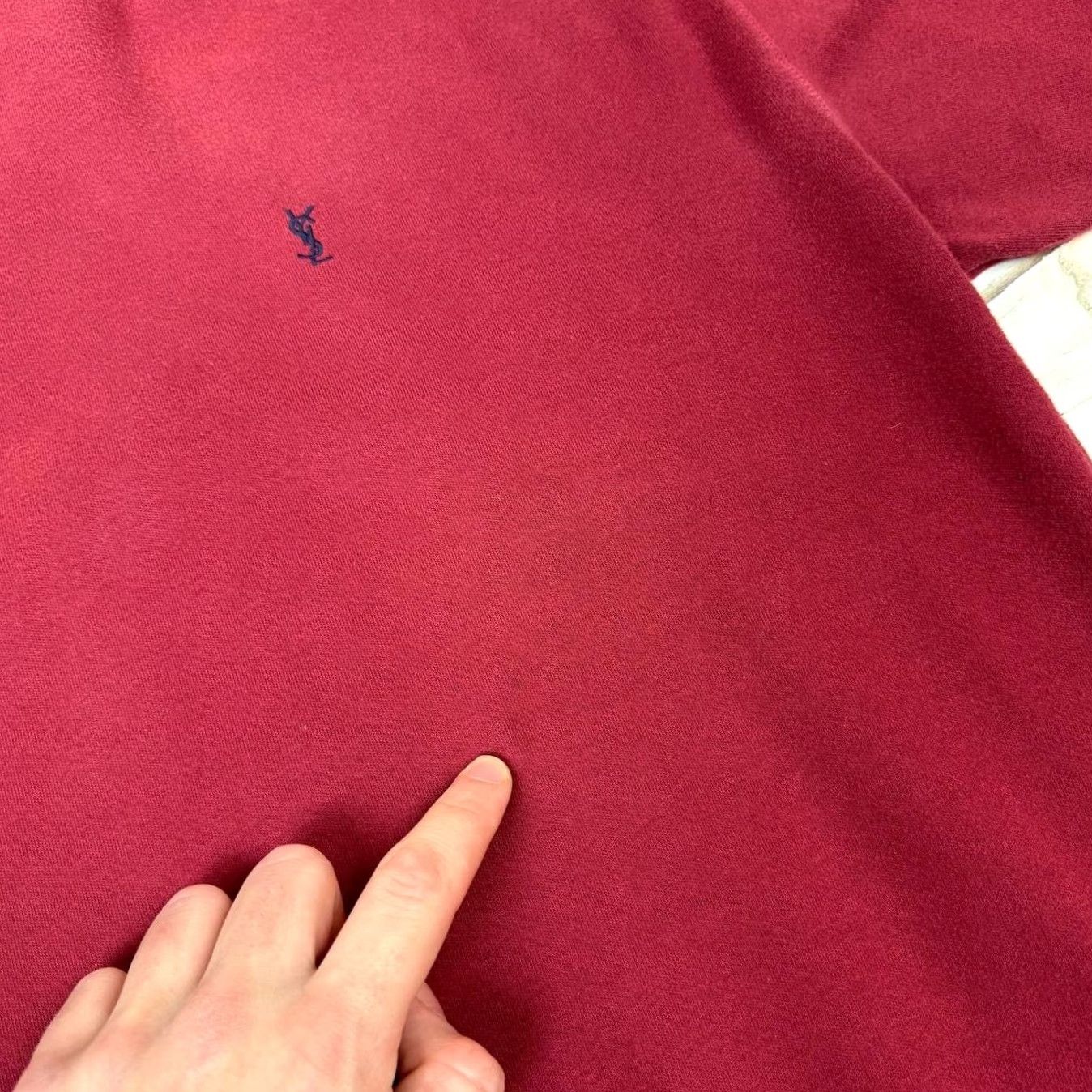 Vintage VINTAGE Yves Saint Lauren Sweatshirt YSL 90s Men Size L Burgundy Red Logo Crew Neck Sweatshirt Mens Size US L / EU 52-54 / 3 - 7 Thumbnail