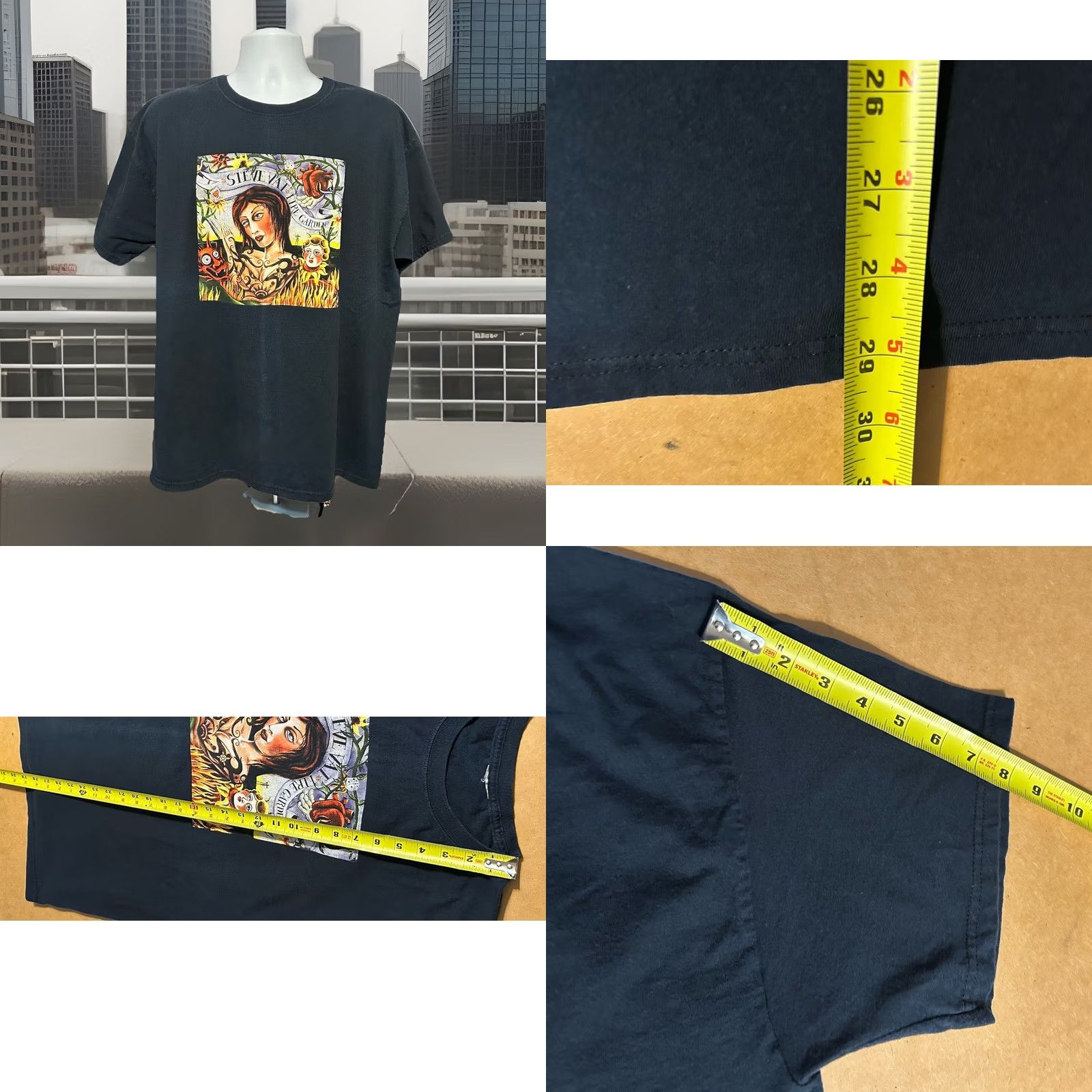 Vintage VINTAGE Steve Vai Fire Garden Cover Shirt Men XL Black Short Sleeve Double Sided Size US XL / EU 56 / 4 - 8 Thumbnail