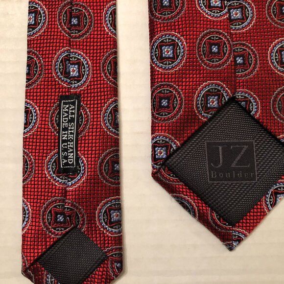 Other JZ Richards men's new red 100%silk tie 3" X 60" Size ONE SIZE - 5 Thumbnail
