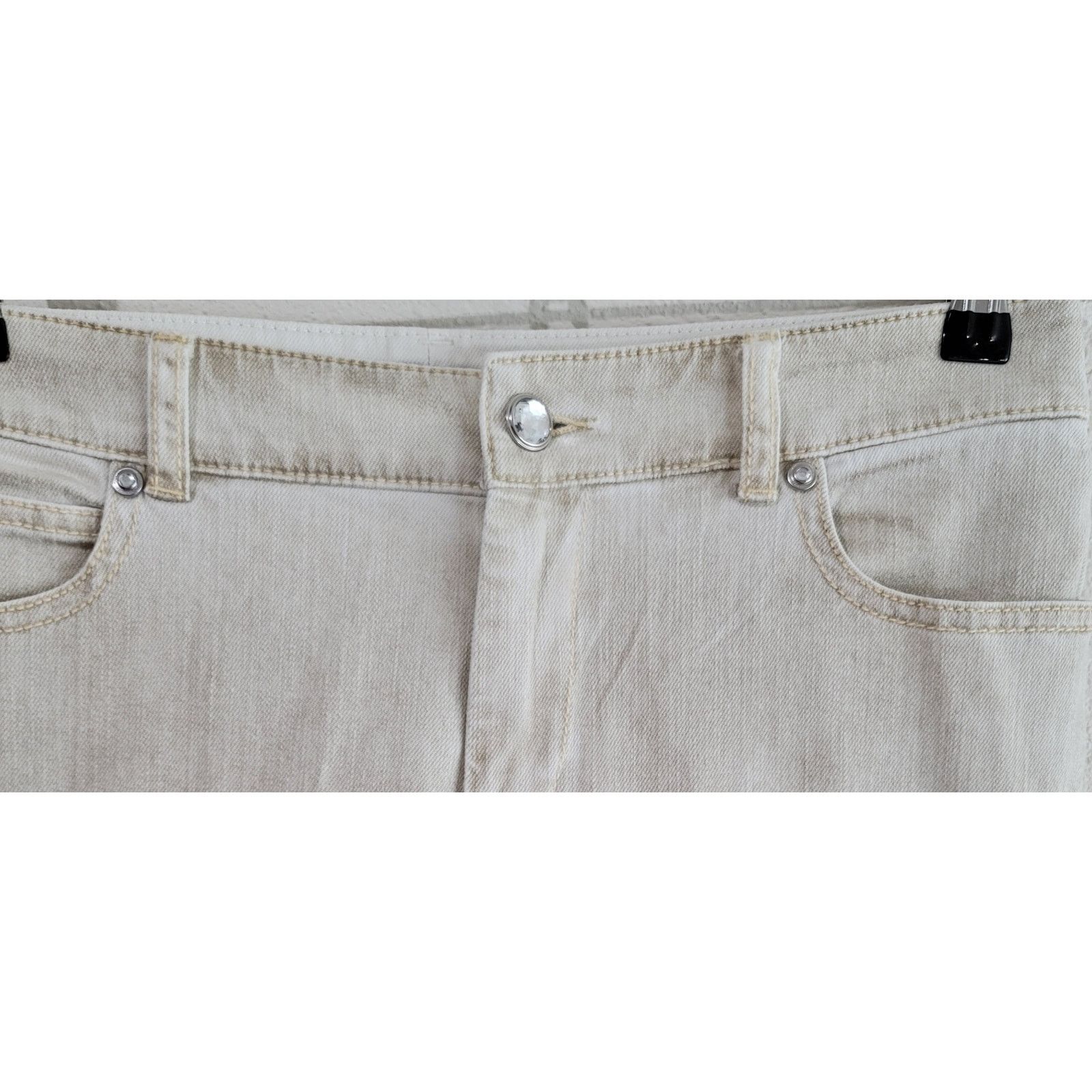 Chicos Chico's Beige Tan Platinum Denim Ankle Pants 0 Small Size 25" / US 0 / IT 36 - 5 Thumbnail