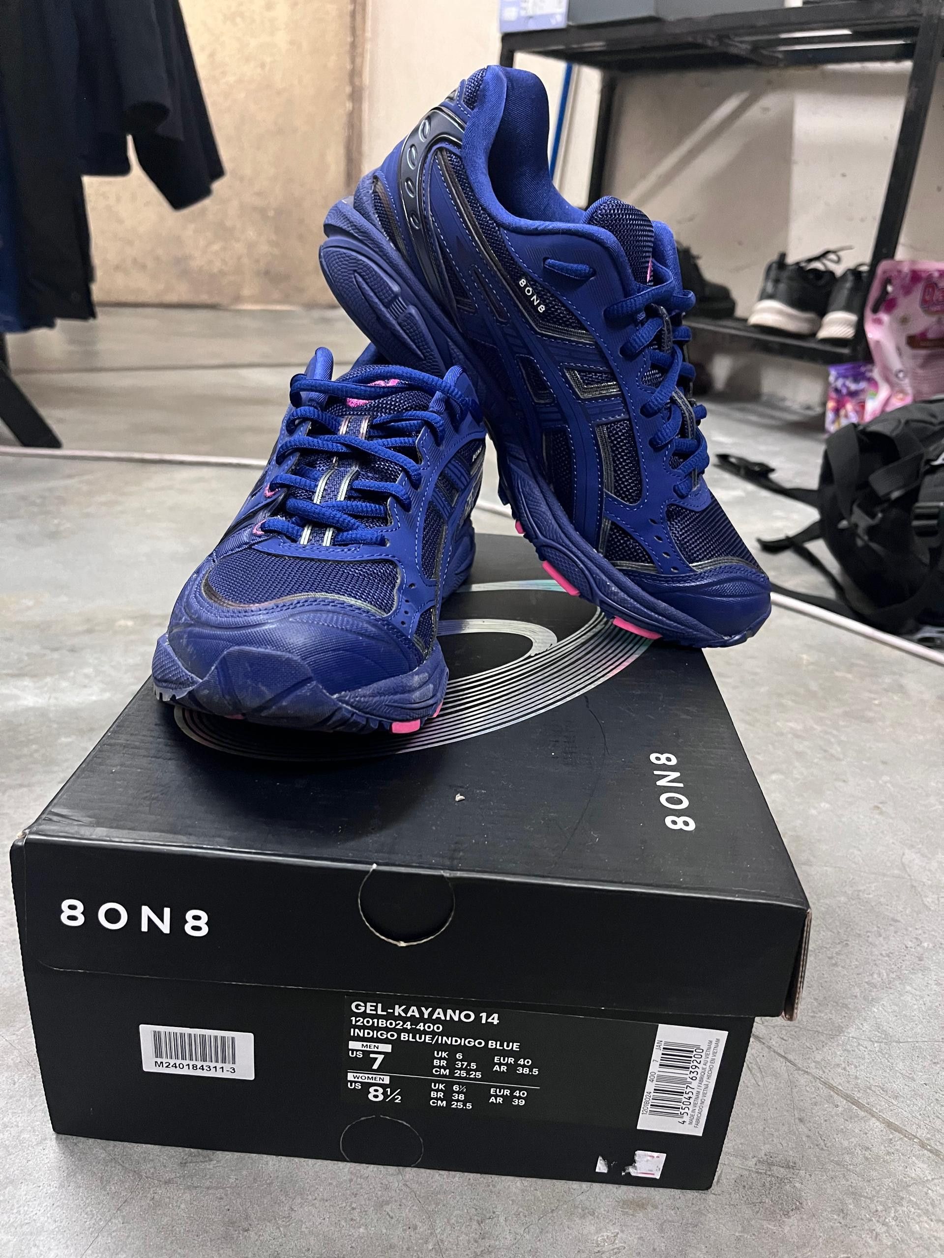 Asics 8ON8 x ASICS Gel Kayano 14 'Indigo Blue Pink' Size US 7 / EU 40 - 3 Thumbnail