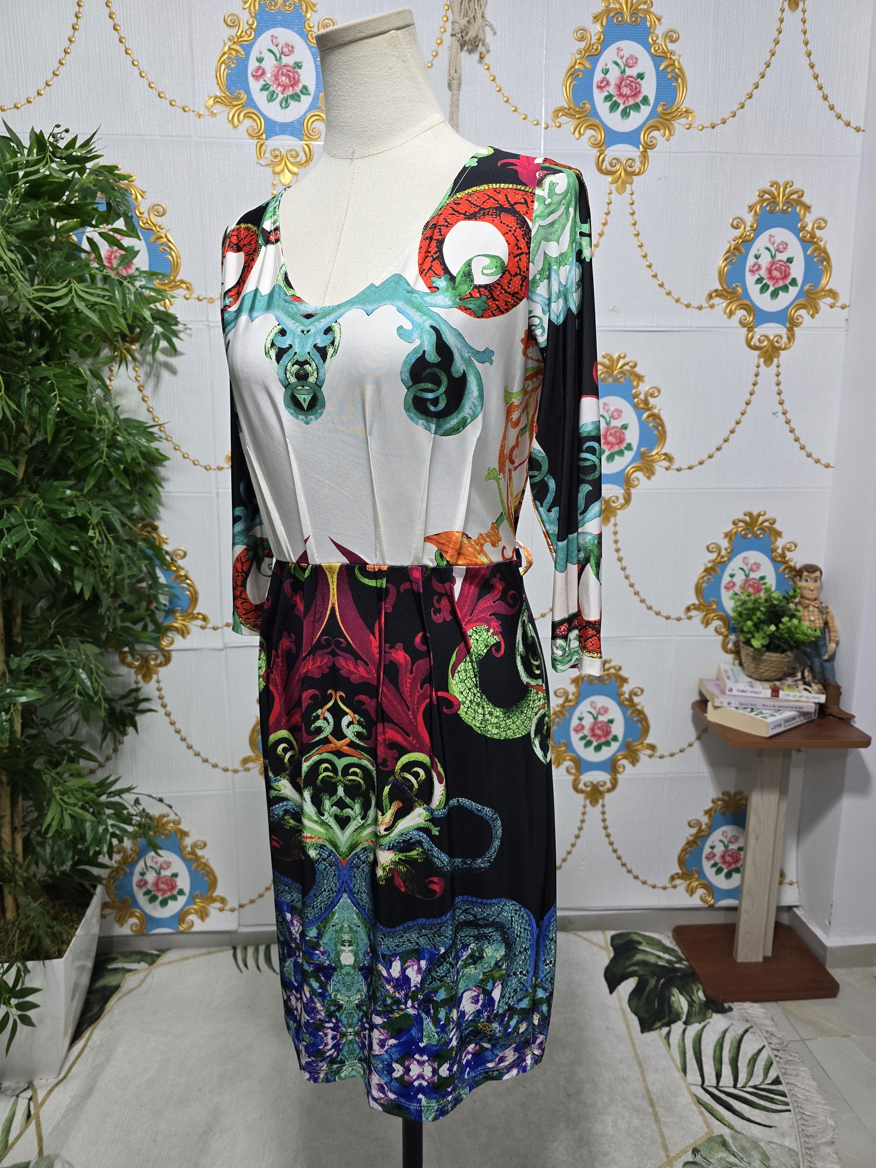 Roberto Cavalli Roberto Cavalli dress intricate print with baroque and snake Size M / US 6-8 / IT 42-44 - 7 Thumbnail