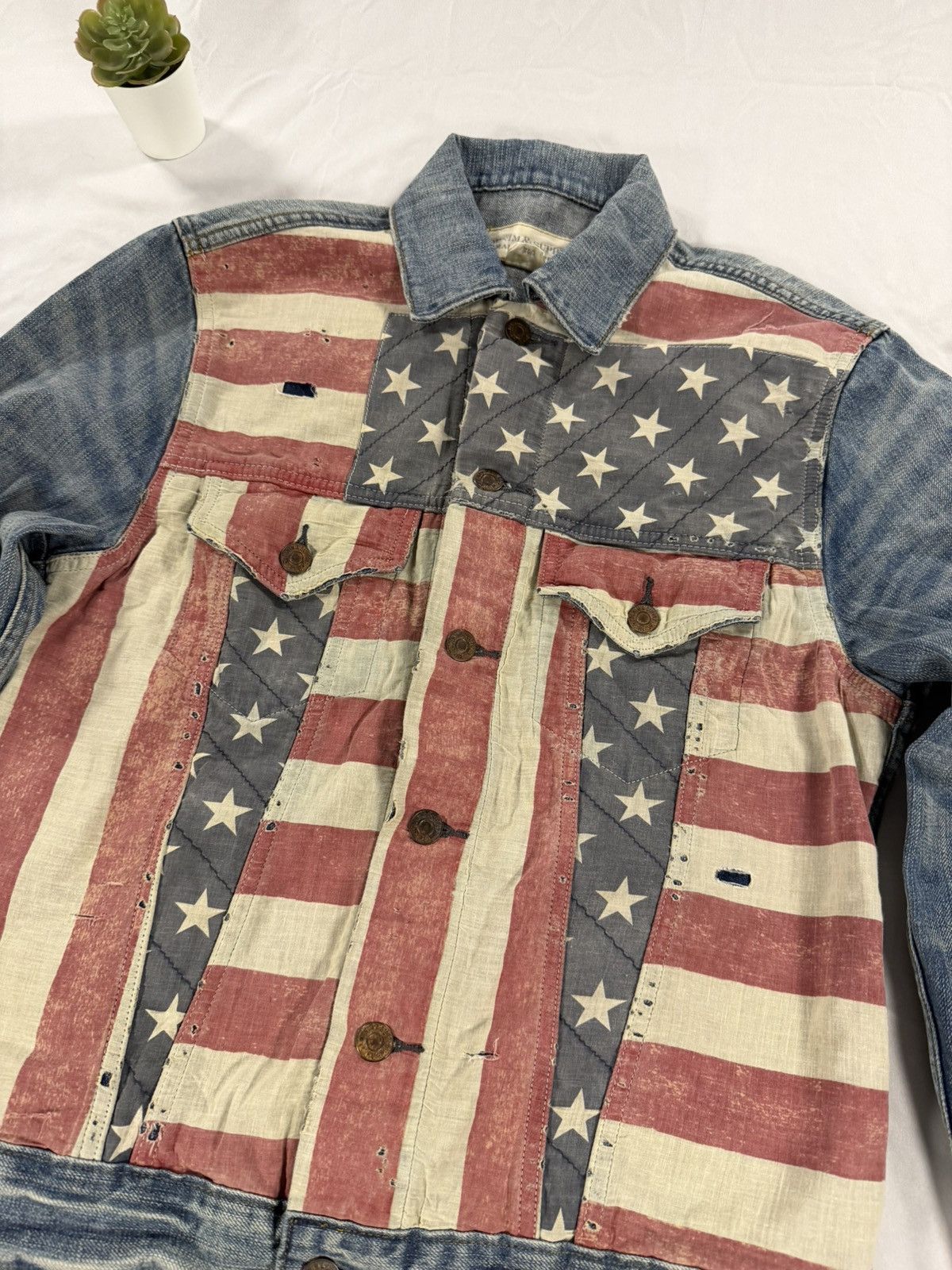 Denim & Supply Ralph Lauren Denim & Supply Ralph Lauren USA Flag Trucker Jean Jacket S Size US S / EU 44-46 / 1 - 2 Thumbnail